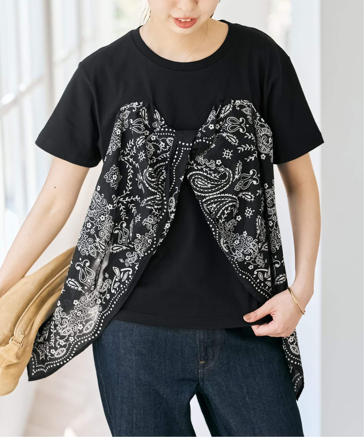 追加予約》manipuri / マニプリ Tシャツビスチェ（Tシャツ／カットソー