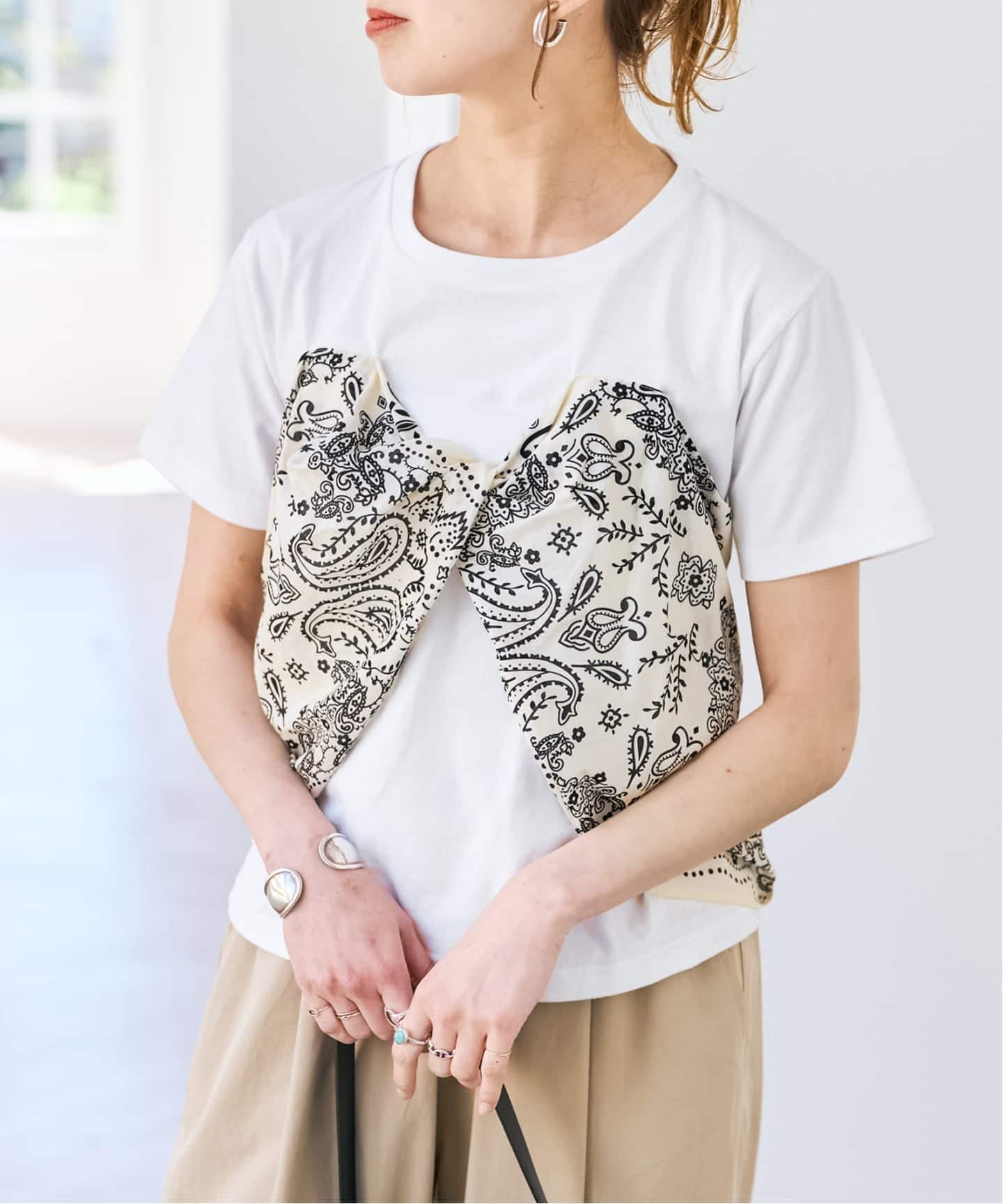 追加予約》manipuri / マニプリ Tシャツビスチェ（Tシャツ／カットソー