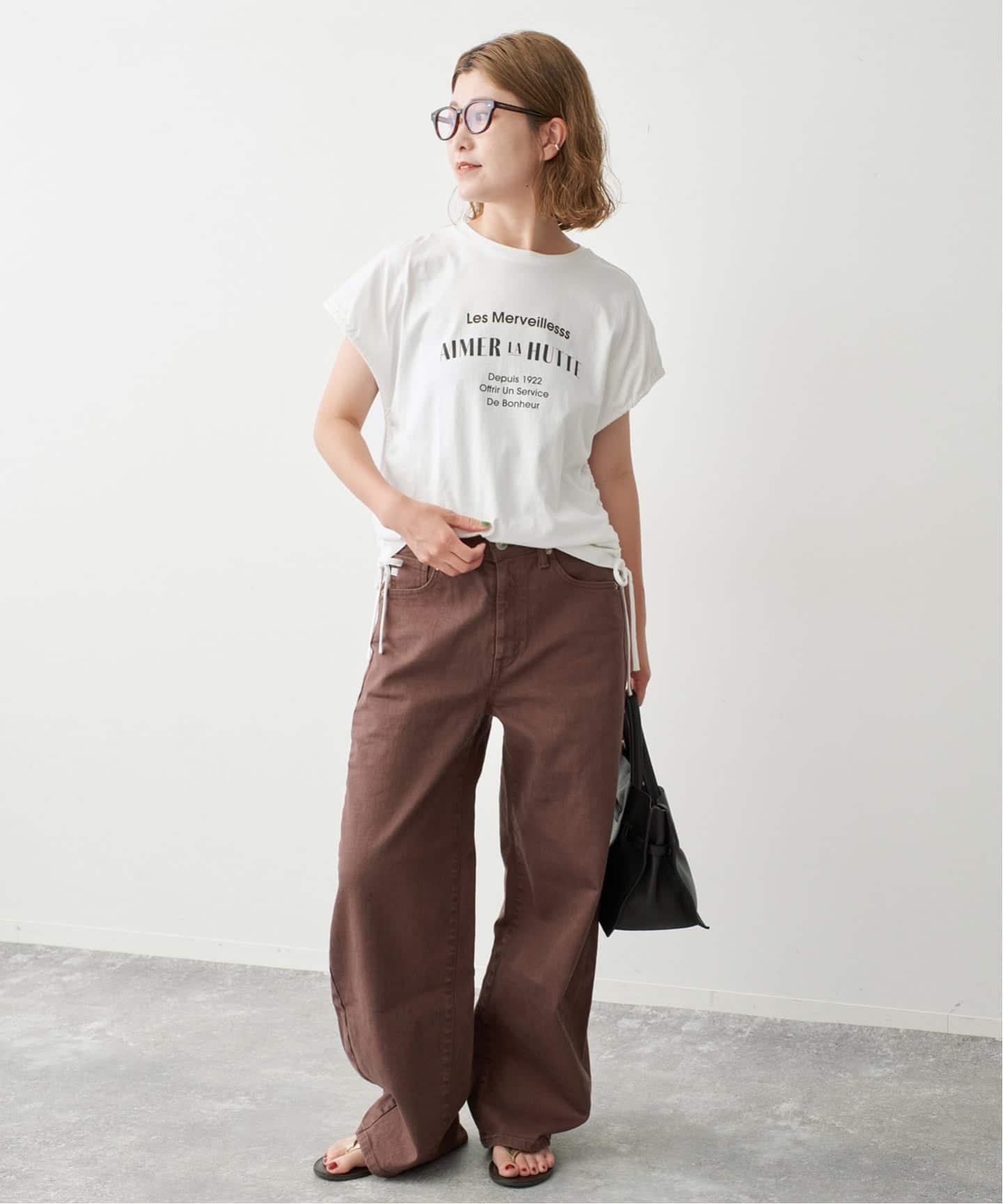 別注》La Hutte / ラ ユット ギャザーTOP*2WAY（Tシャツ／カットソー