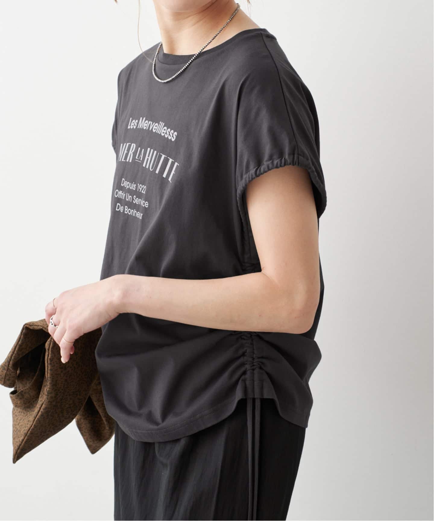 別注》La Hutte / ラ ユット ギャザーTOP*2WAY（Tシャツ／カットソー