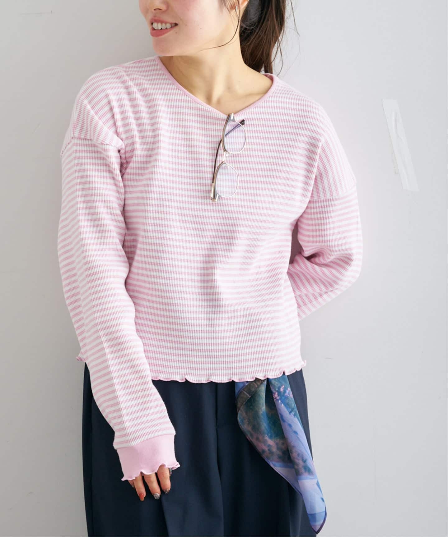 2点セットSpick &amp; Spanワッフルプルオーバー&amp;AURALEE*Tシャツ 前後2WAYワッフルプルオーバー（ニット／セーター）｜Spick & Span