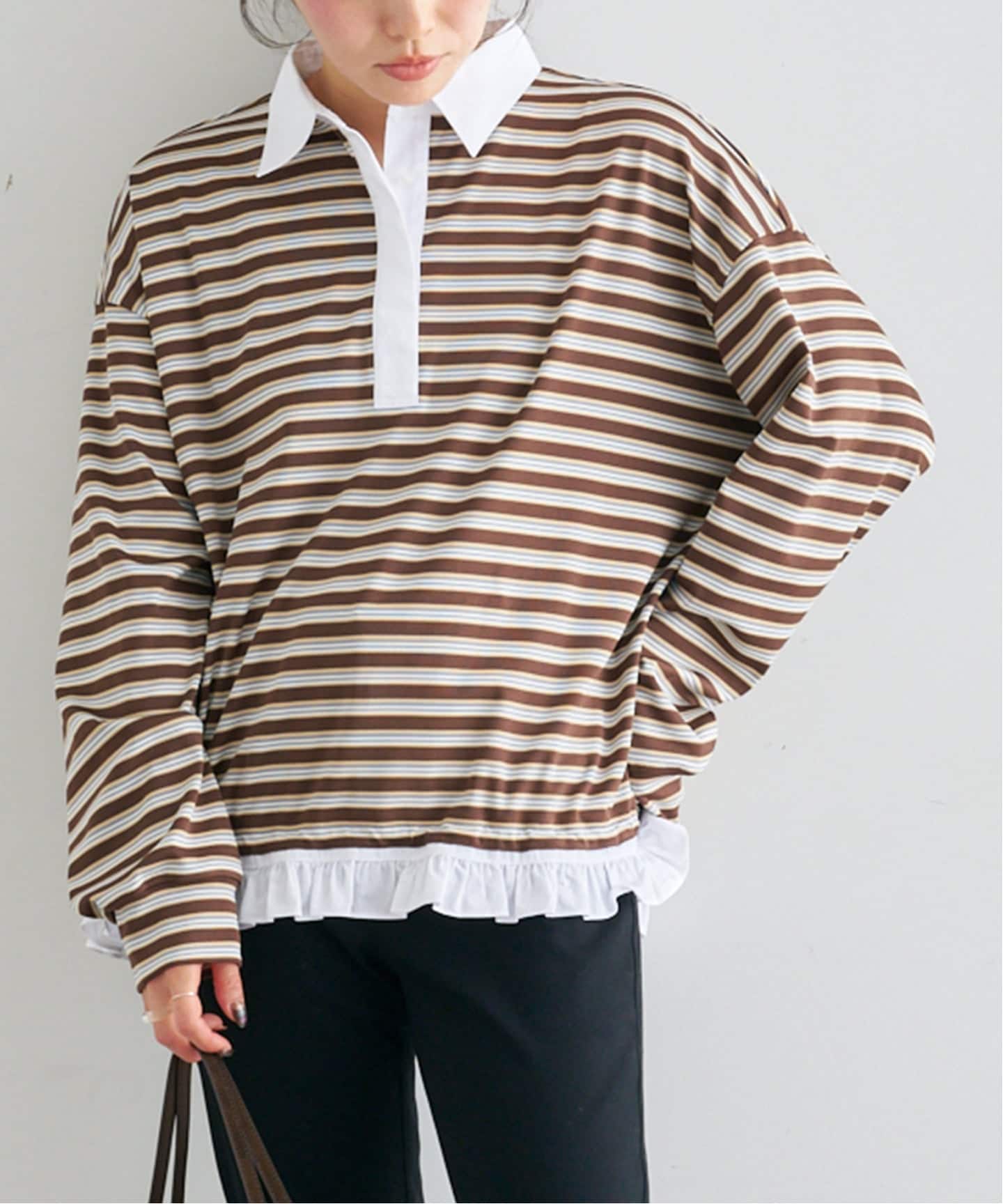 マルチボーダーフリルドッキングPO（Tシャツ／カットソー）｜UBY Spick