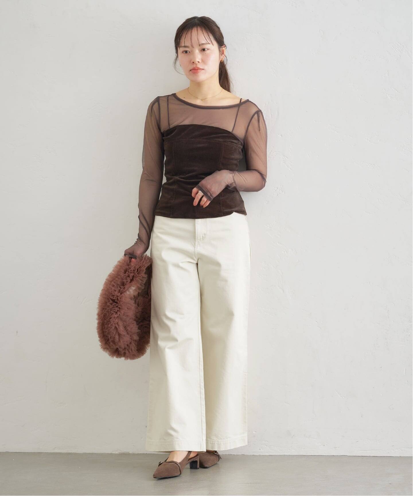 シアーベロア コルセットトップス(Tシャツ/カットソー)|UBY Spick シアーベロア コルセットトップス(Tシャツ/カットソー)|UBY Spick
