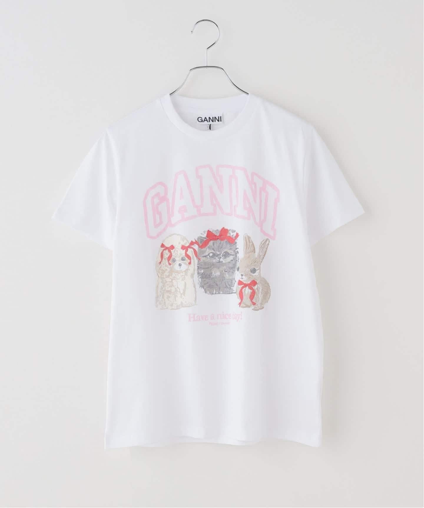 GANNI / ガニー Basic Cotton Jersey Cute Animals（Tシャツ