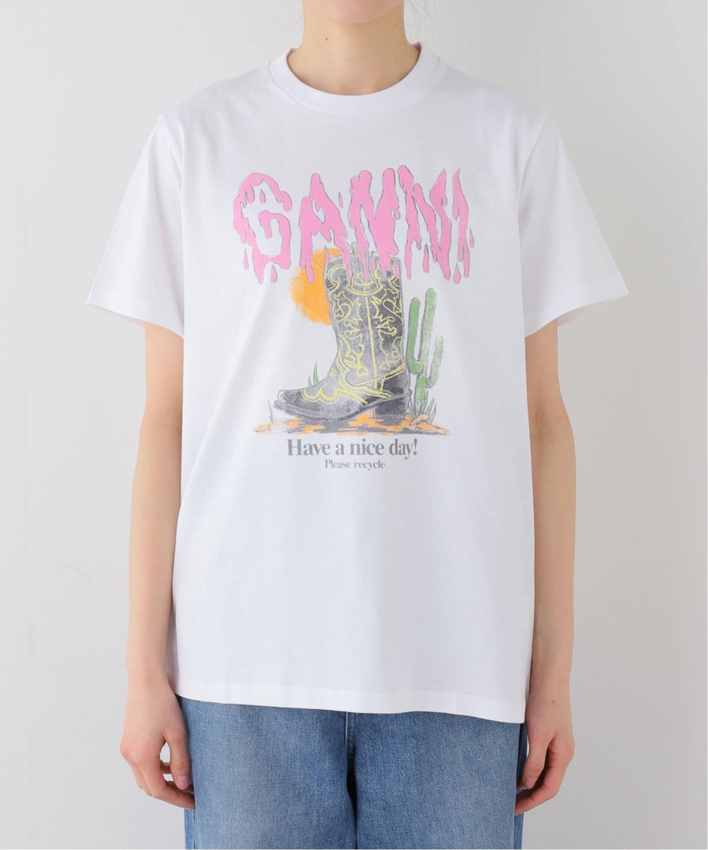 GANNI / ガニー Basic Cotton Jersey T-shirt Boots（Tシャツ