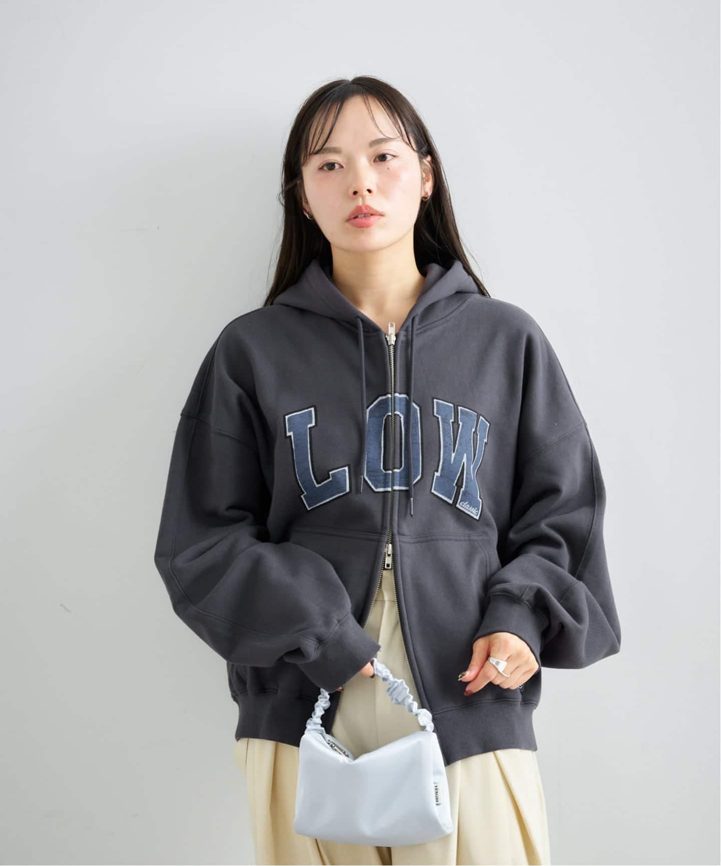 最終値下げ！LOW CLASSIC ロウクラシック ジップ パーカー チャコール 予約》【LOW CLASSIC / ロウクラシック》 Lc LOW SOFT SWEAT ZIP-UP