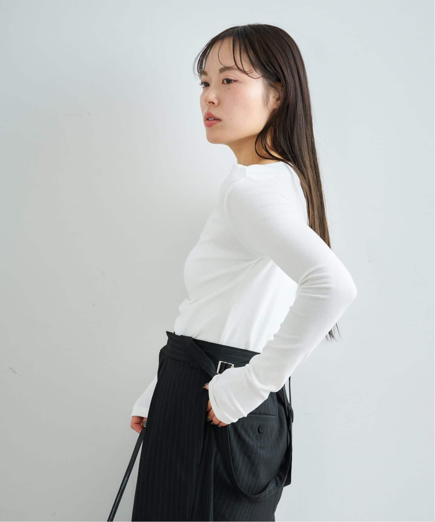 comme si studio 新品　ホワイトカットソー 予約》【COMME SI STUDIO / コムシー】 2Way Slit Top（Tシャツ
