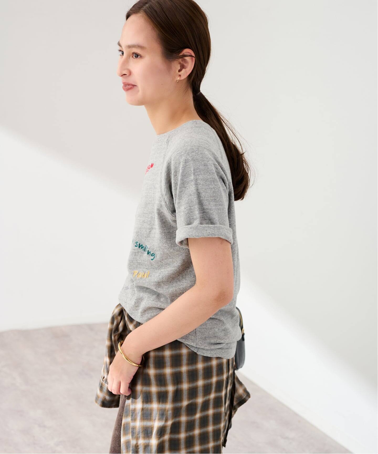 スラブ天竺刺繍ラグランTEE（Tシャツ／カットソー）｜FRAMeWORK