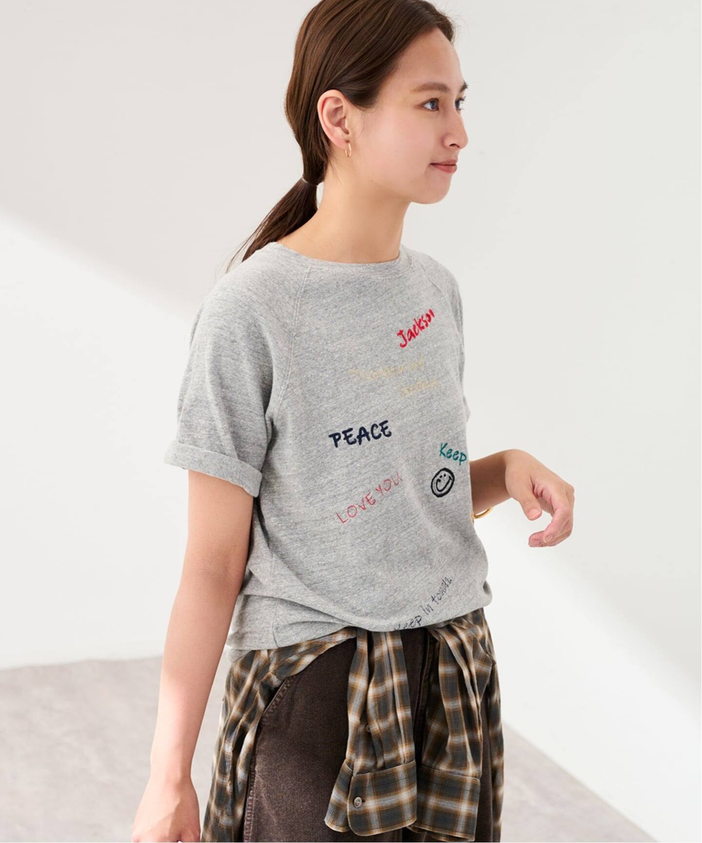 スラブ天竺刺繍ラグランTEE（Tシャツ／カットソー）｜FRAMeWORK