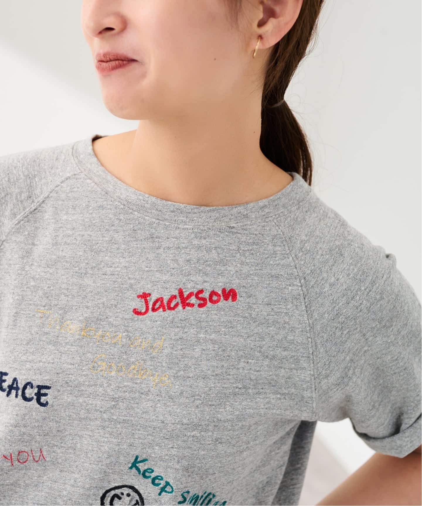 スラブ天竺刺繍ラグランTEE（Tシャツ／カットソー）｜FRAMeWORK