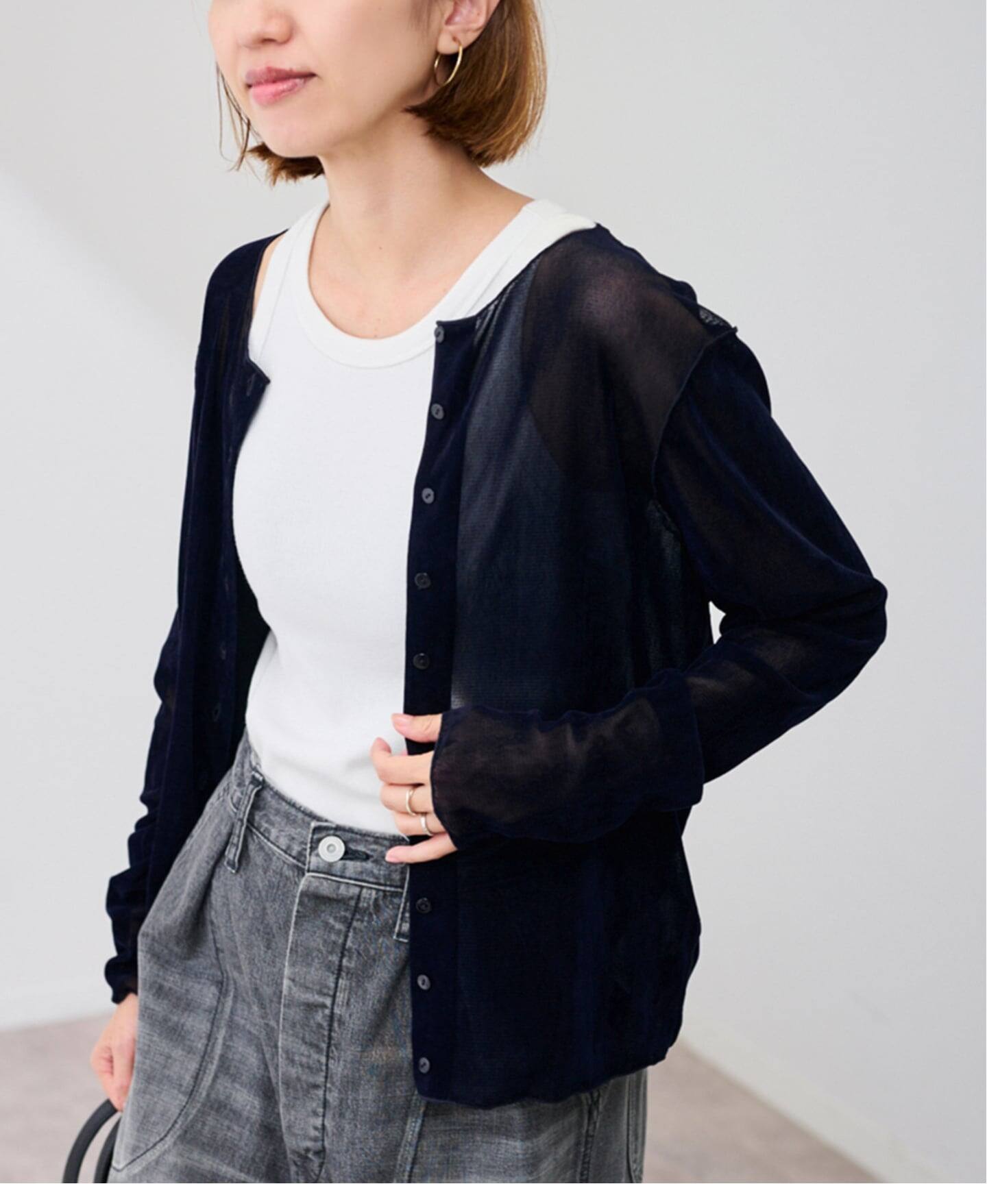 FRAMe WORK チュールフロッキーカーディガン ≪新色 / 追加予約≫チュールフロッキーカーディガン（Tシャツ