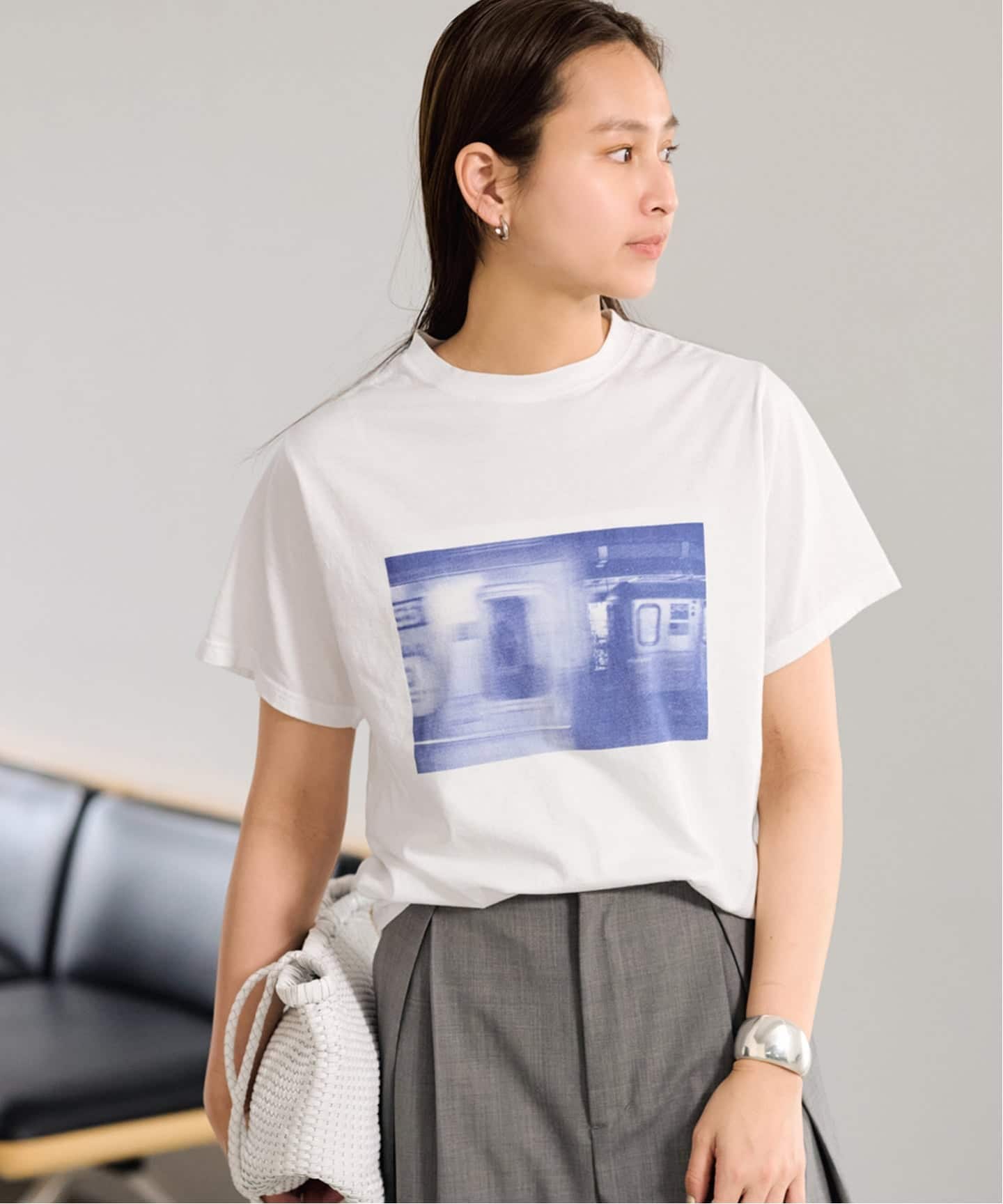 GoodEnoughｘFINESSE フォトTEE（表記）L ブルーフォトTEE（Tシャツ／カットソー）｜FRAMeWORK（フレームワーク