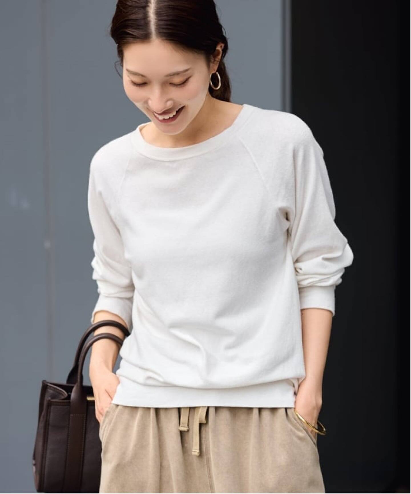 FRAMeWORK スラブベアテンプルオーバー グレー ≪追加≫NEWスラブベアテンプルオーバー（Tシャツ／カットソー