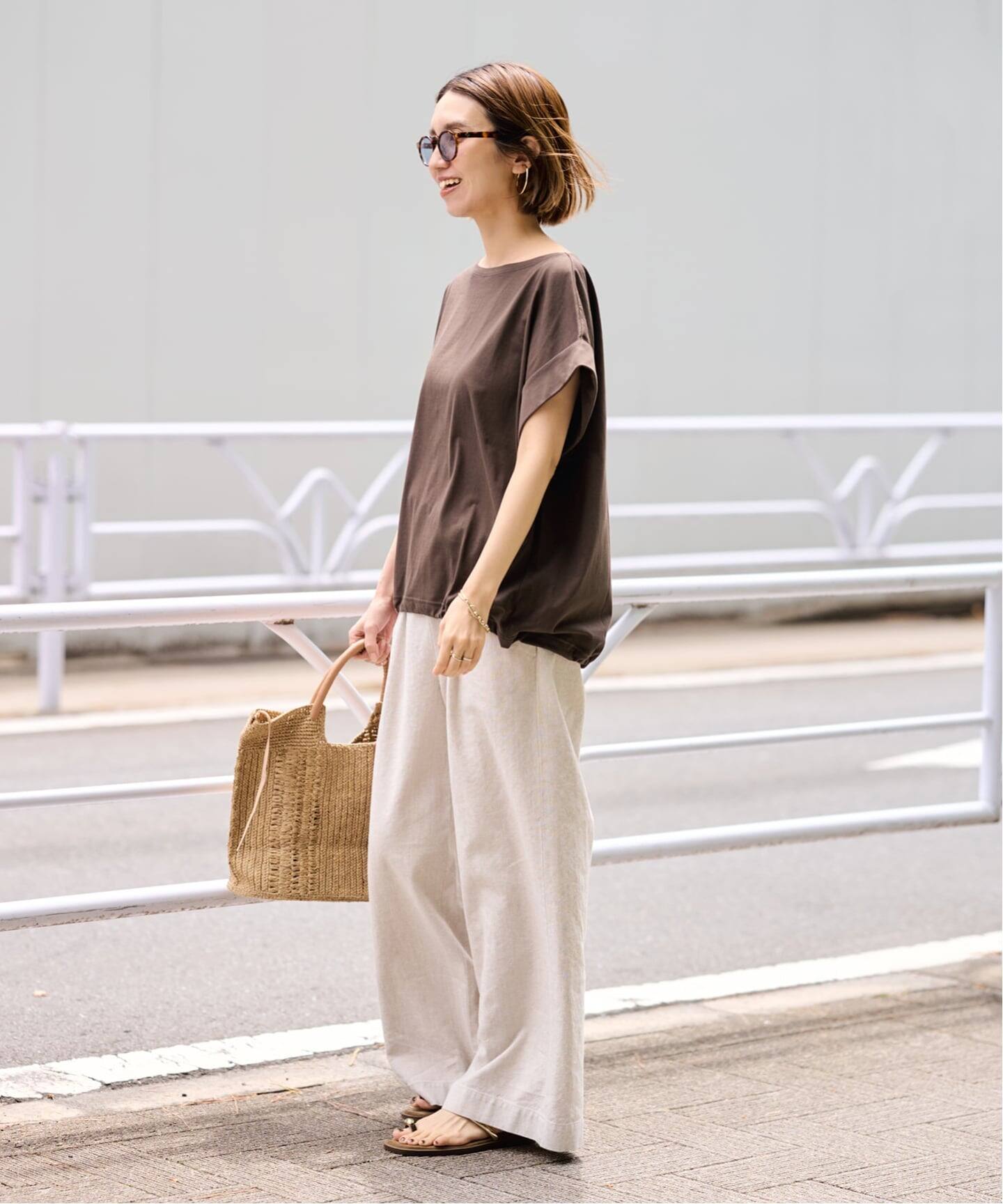 ≪予約≫ボートネック裾ドロストプルオーバー（Tシャツ／カットソー