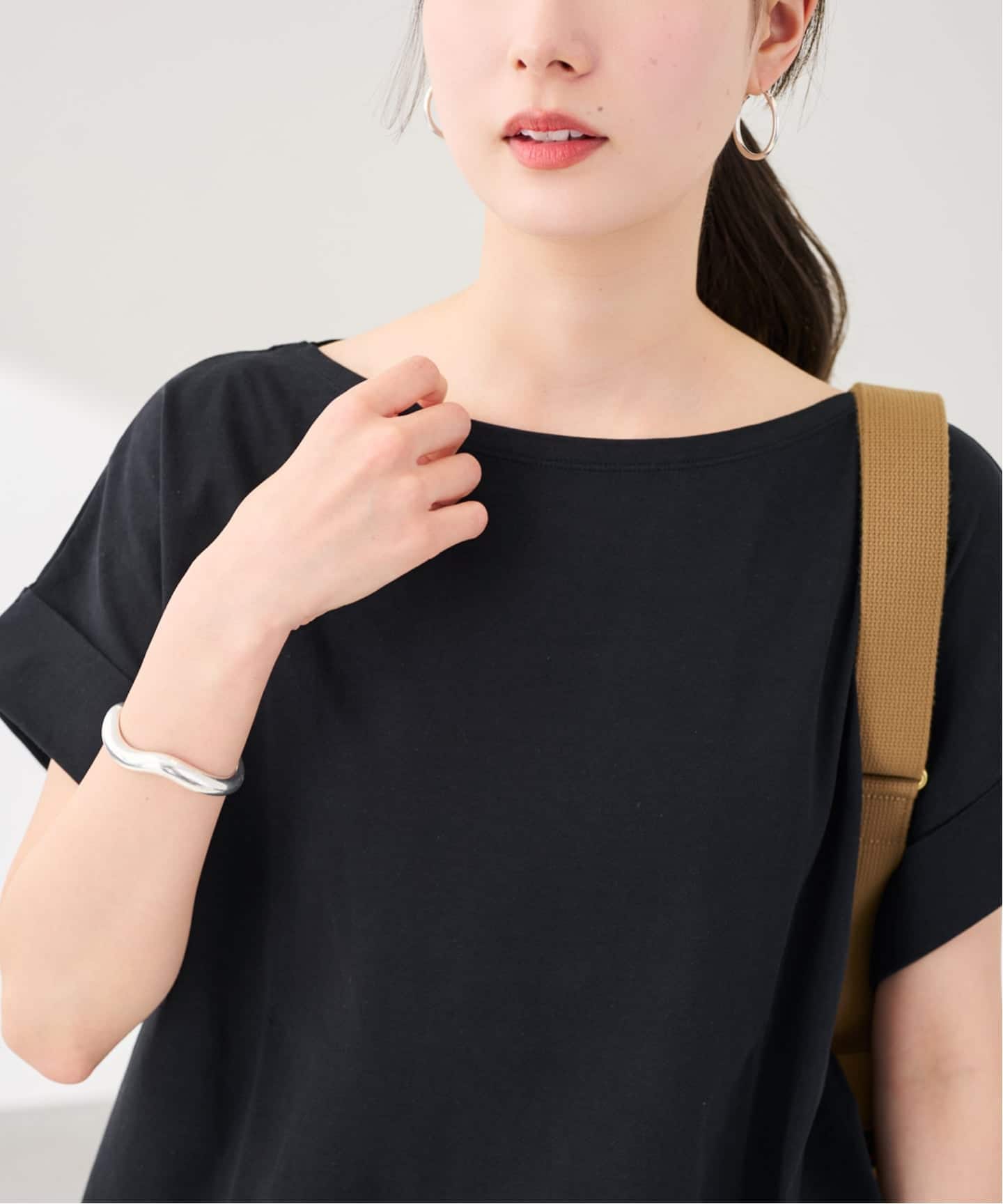 ボートネック裾ドロストプルオーバー（Tシャツ／カットソー
