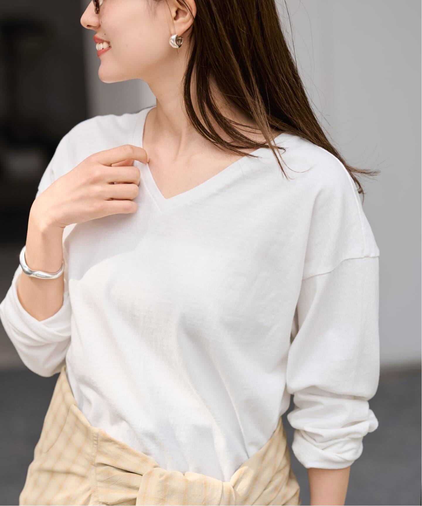 ≪追加≫ラフィー天竺Vネックプルオーバー（Tシャツ／カットソー 