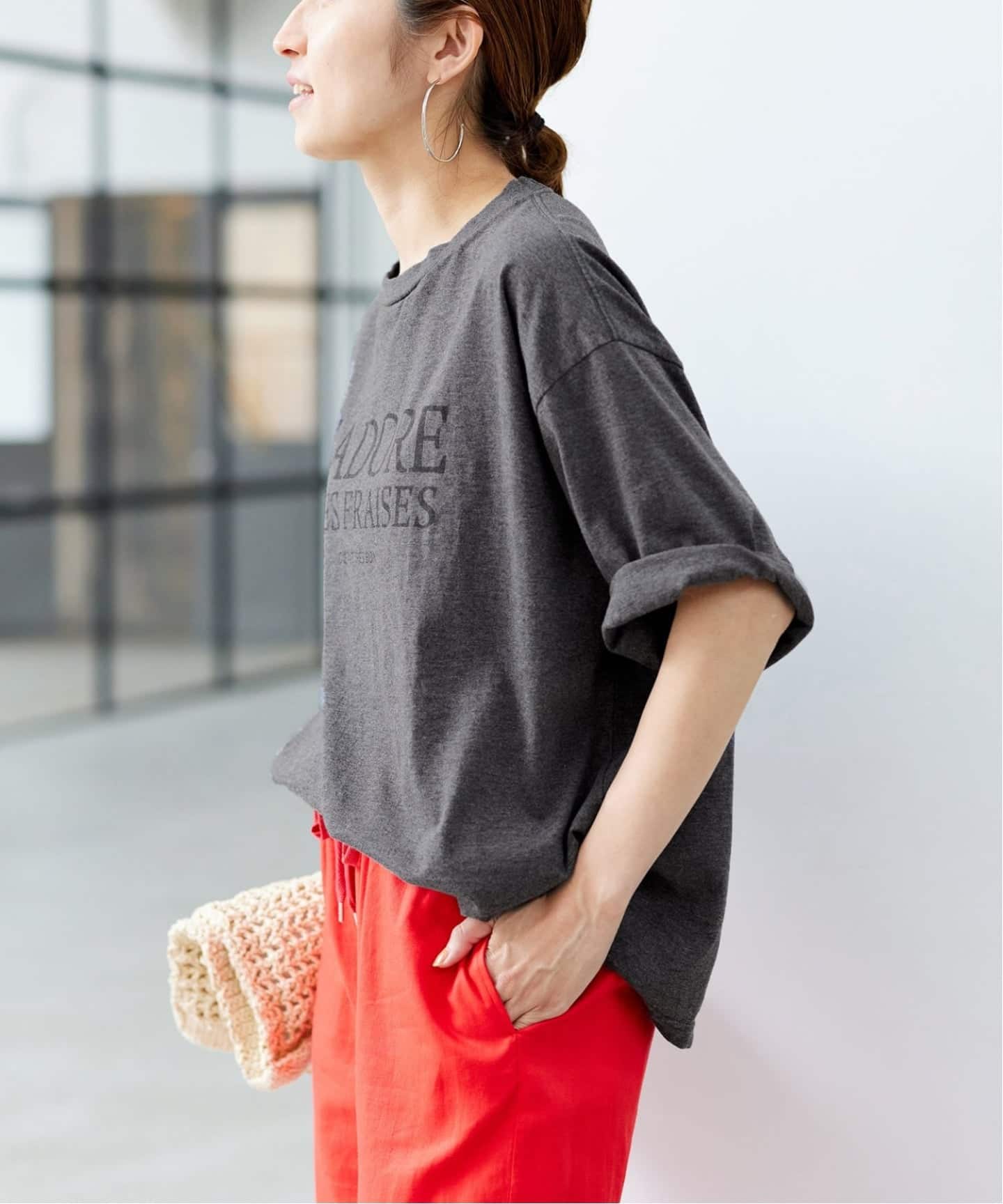 FRAMeWORK フレンチロゴTシャツ　グレー ≪WEB限定 / 追加予約≫フレンチロゴTシャツ 2（Tシャツ／カットソー