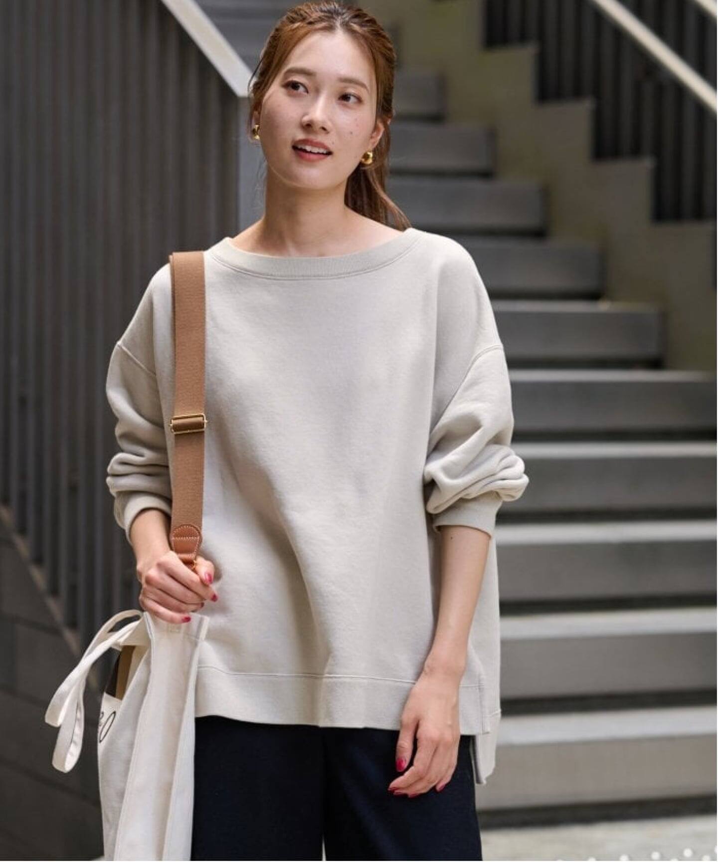≪一部カラーWEB限定 / 追加≫ボートネックワイドスウェット 