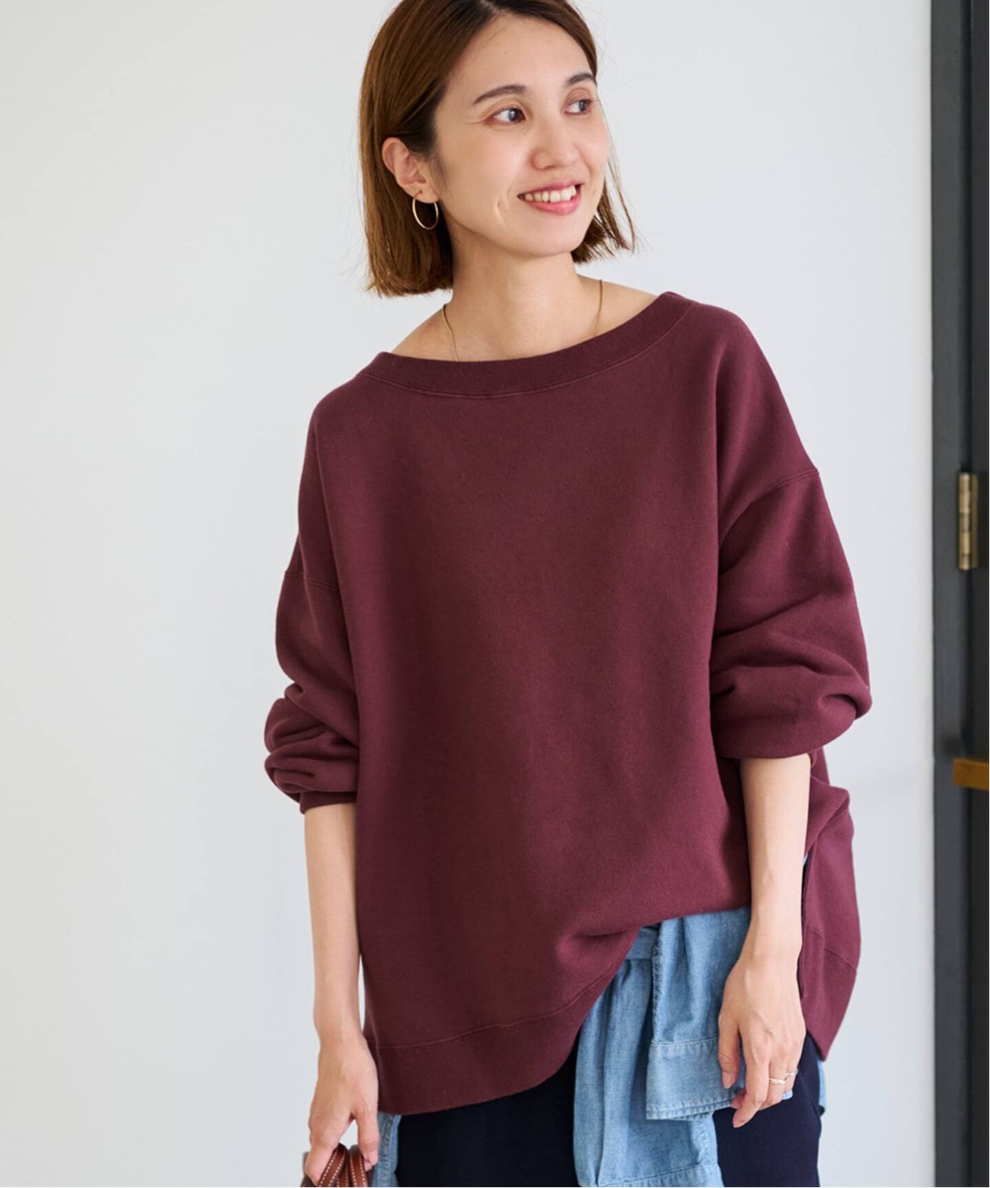 ≪一部カラーWEB限定 / 追加≫ボートネックワイドスウェット 