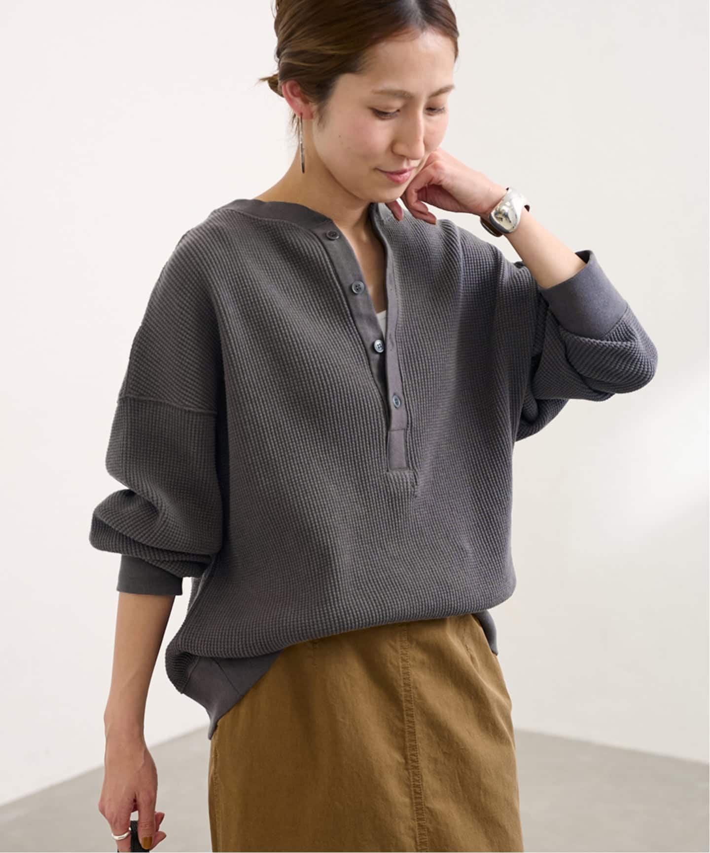 ≪WEB限定 / 追加予約≫ワッフルヘンリープルオーバー（Tシャツ