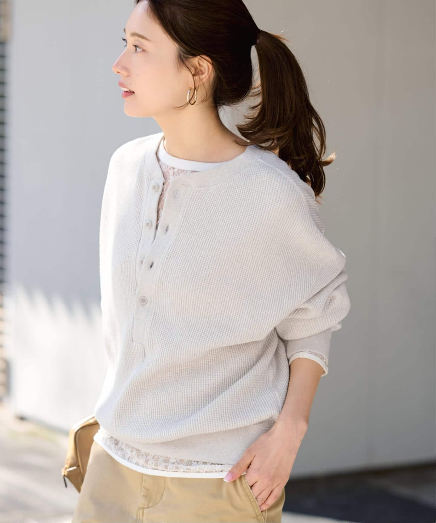 ≪WEB限定 / 追加≫ワッフルヘンリープルオーバー（Tシャツ