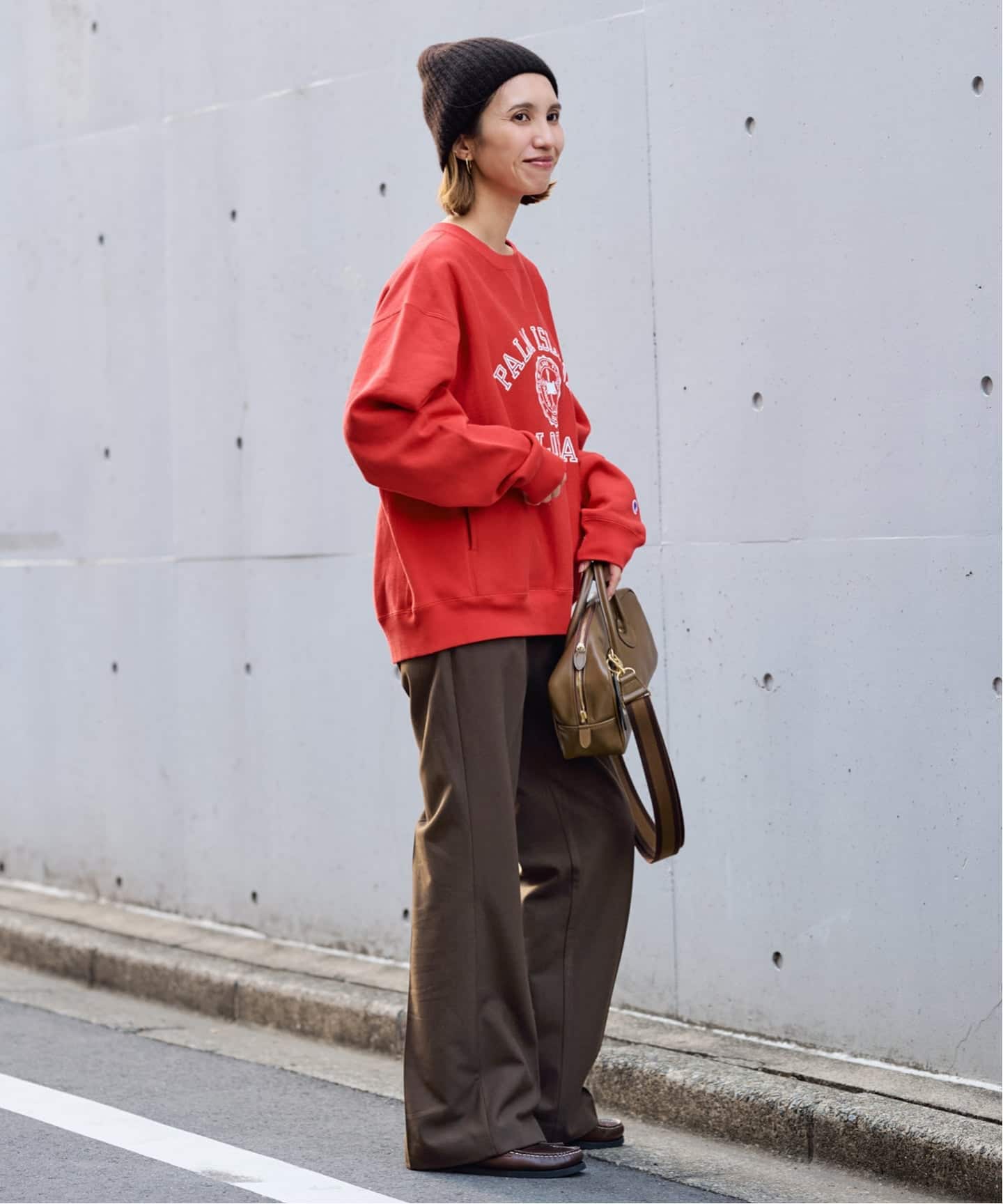 Champion 別注リバースウィーブ ロゴスウェットポケットプルオーバー