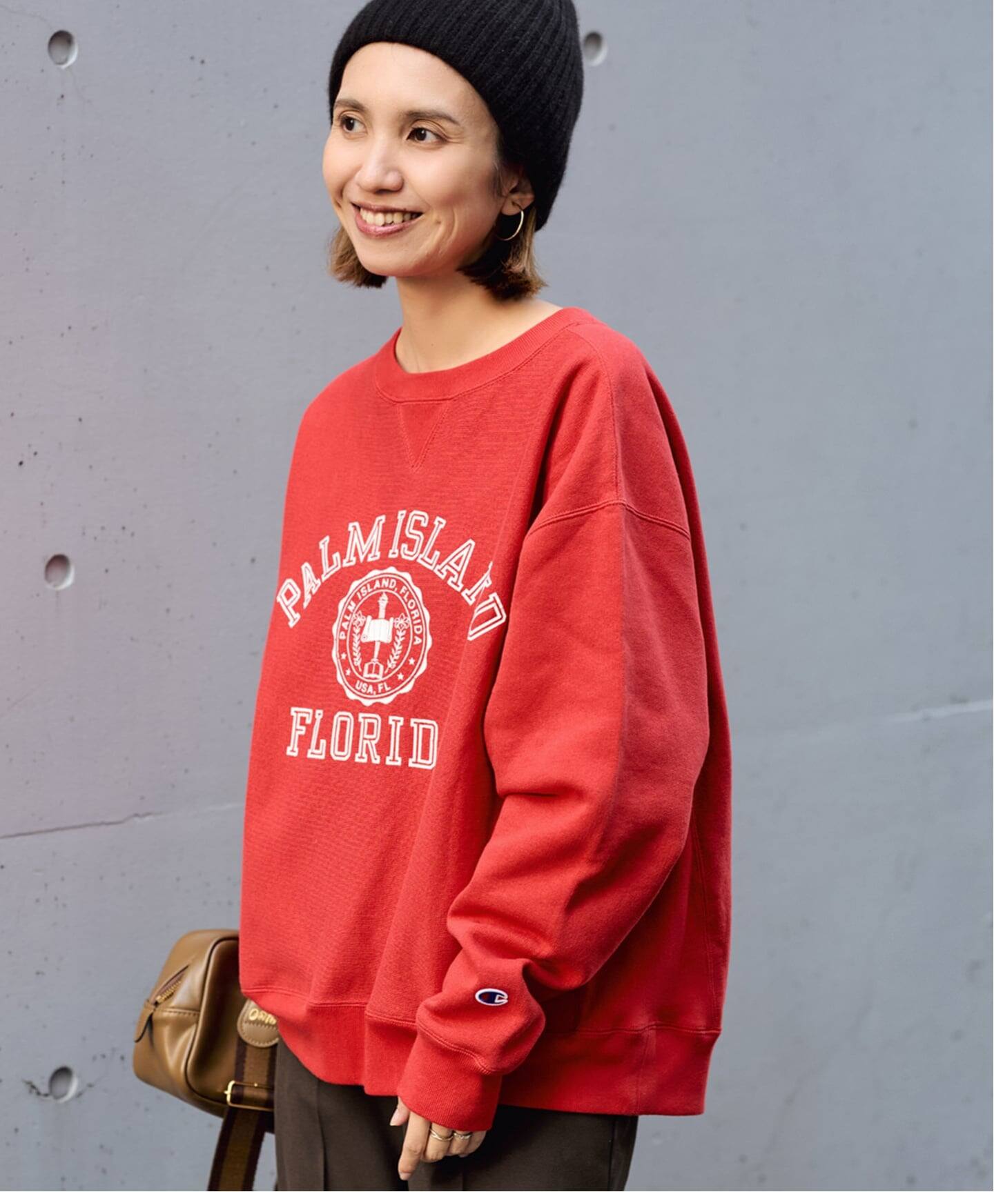 Champion 別注リバースウィーブ ロゴスウェットポケットプルオーバー