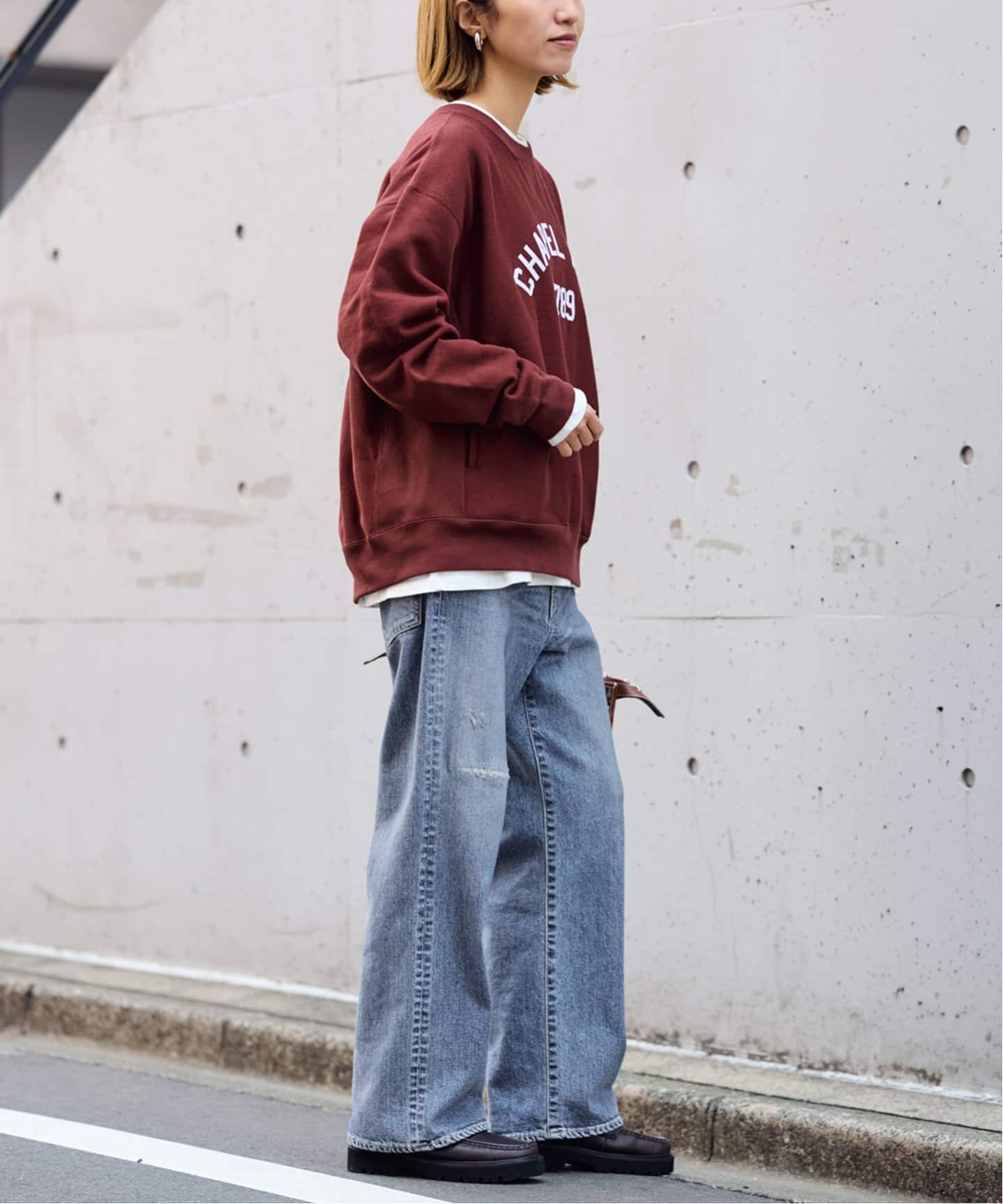 Champion 別注リバースウィーブ ロゴスウェットポケットプルオーバー