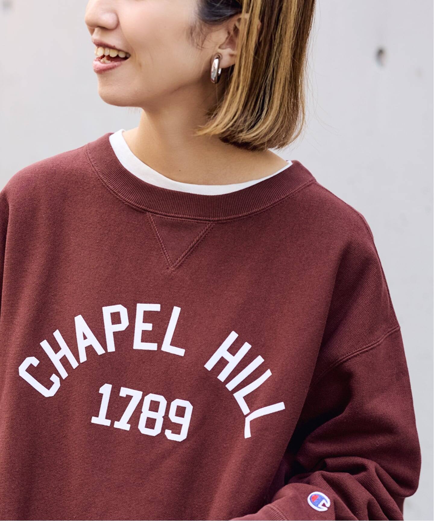 Champion 別注リバースウィーブ ロゴスウェットポケットプルオーバー