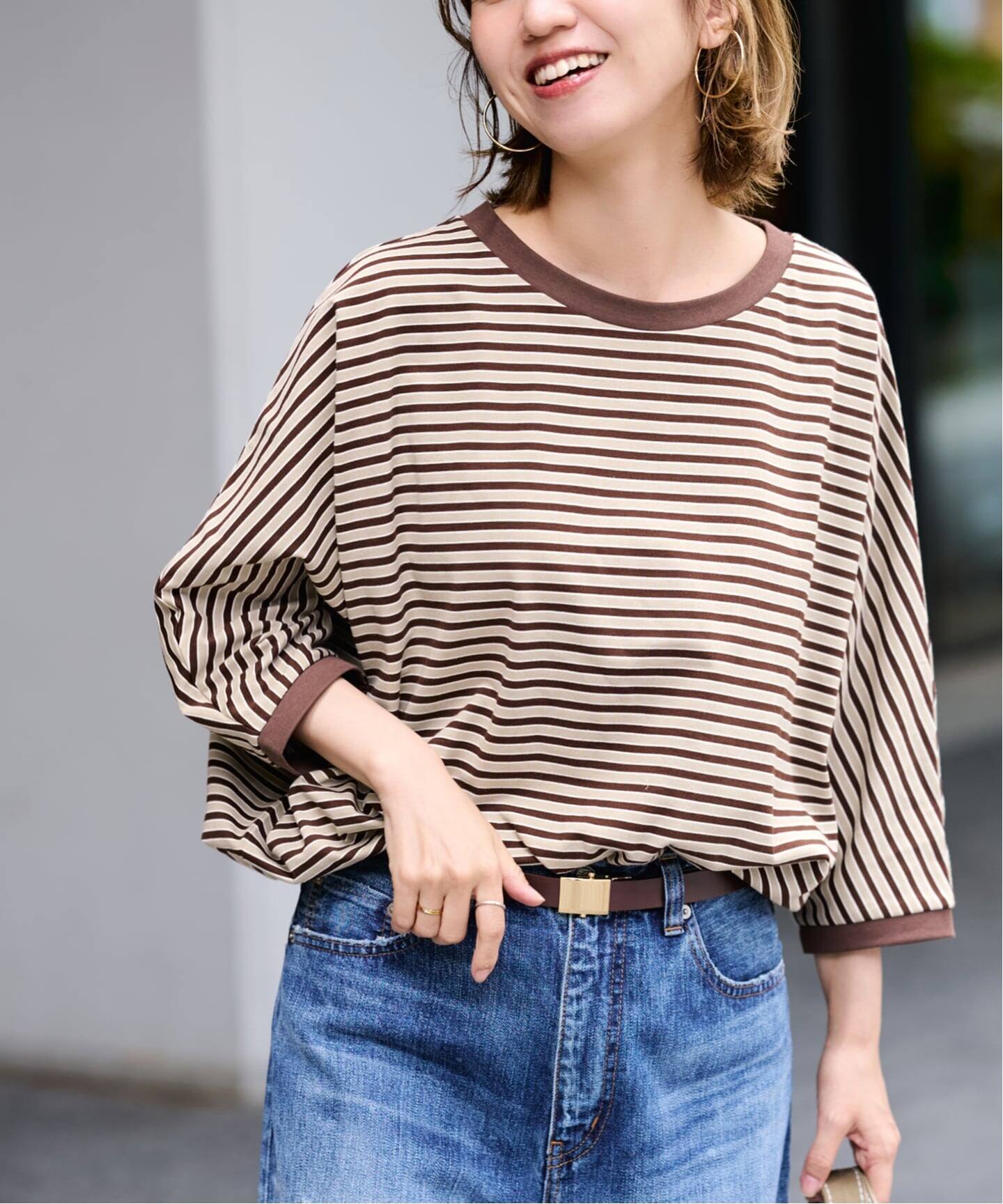 STAR&STRIPE 別注ドルマンスリーブマルチボーダーT（Tシャツ 