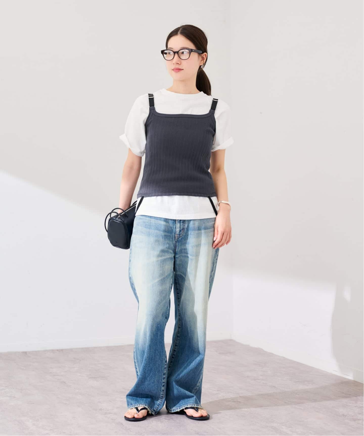 JANE SMITH/ジェーンスミス cotton eyelet rib up down cam（タンク