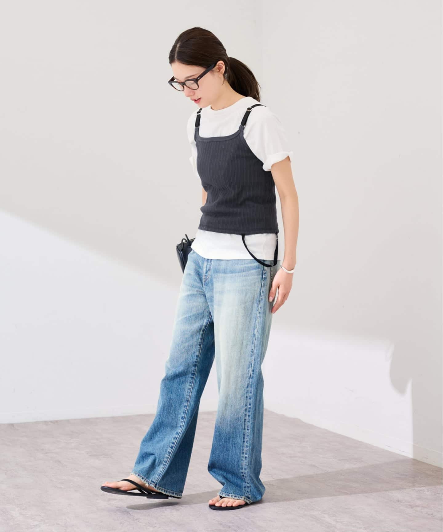 JANE SMITH/ジェーンスミス cotton eyelet rib up down cam（タンク
