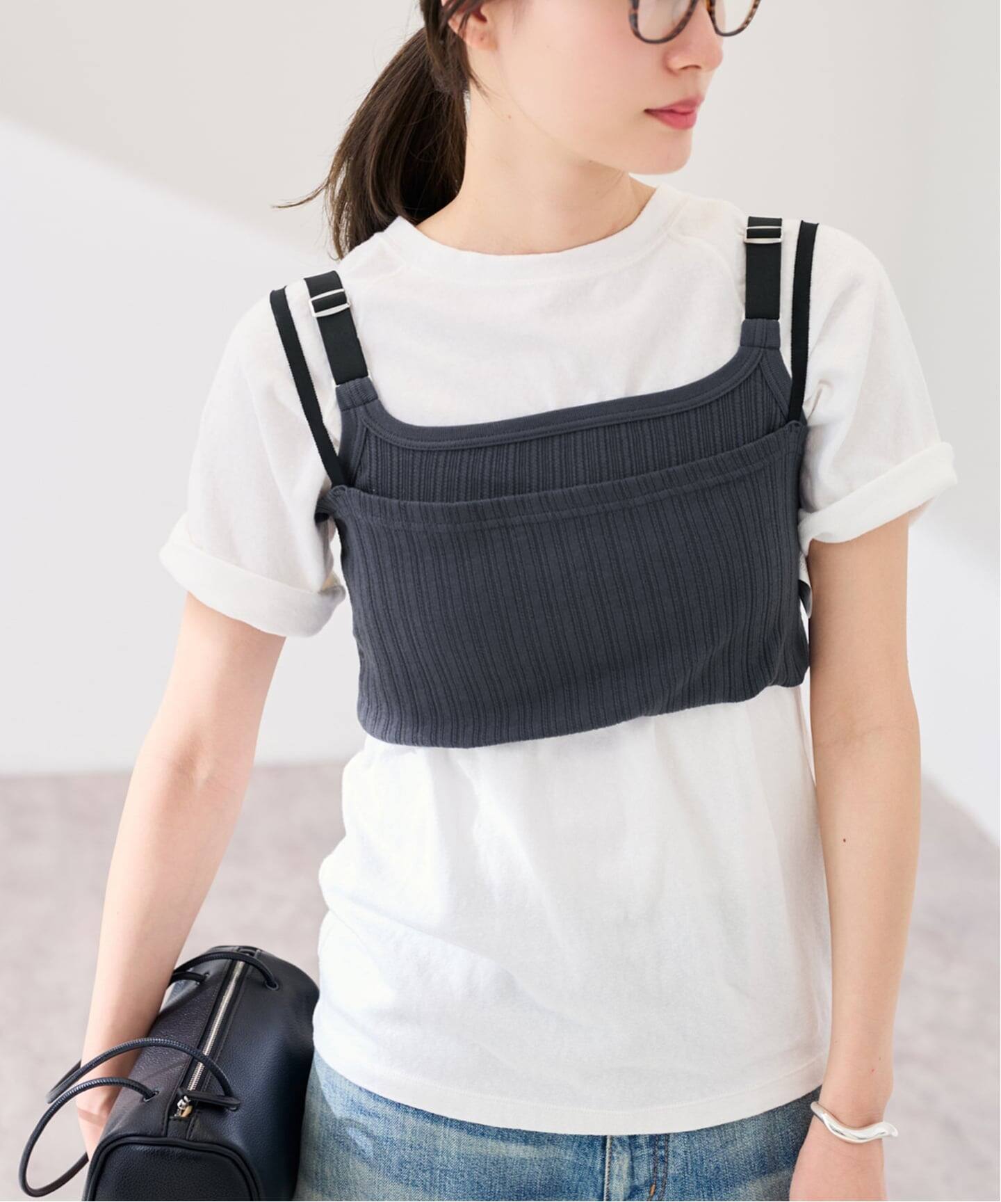 JANE SMITH/ジェーンスミス cotton eyelet rib up down cam（タンク
