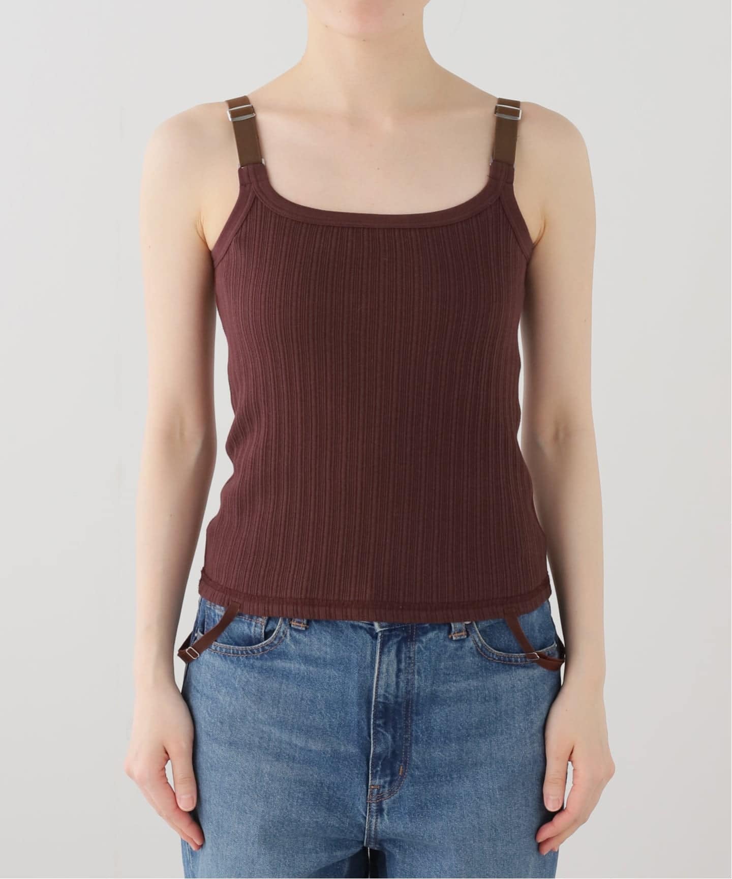 JANE SMITH/ジェーンスミス cotton eyelet rib up down cam（タンク