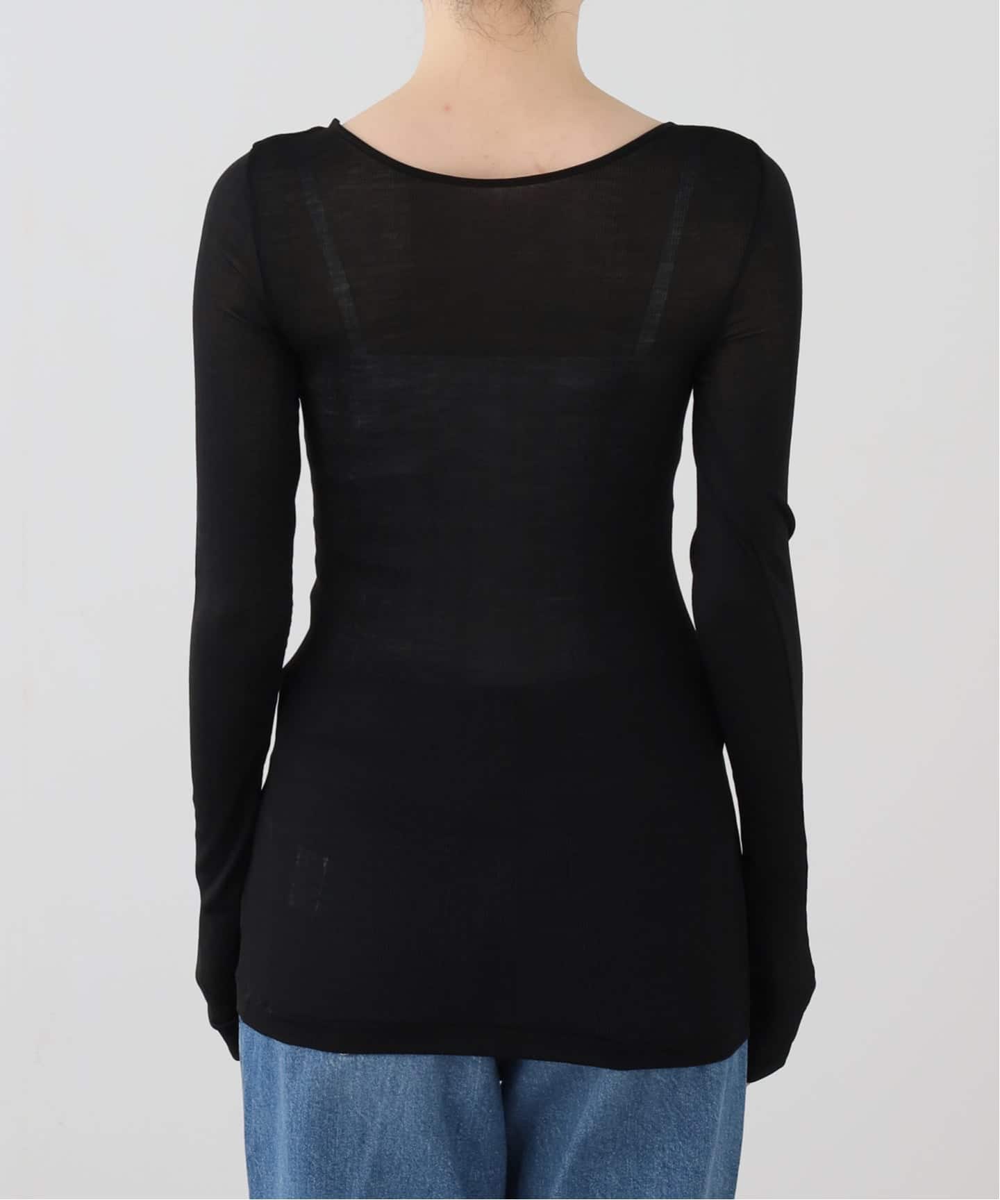MALU olivia 2way SILKスクープネック ロンTEE（Tシャツ／カットソー