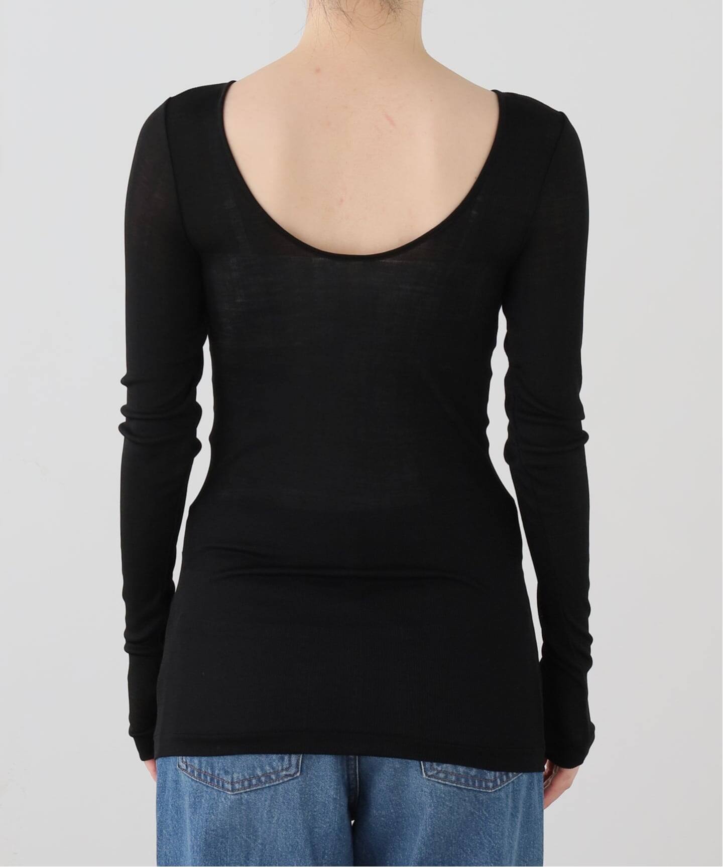 MALU olivia 2way SILKスクープネック ロンTEE（Tシャツ／カットソー