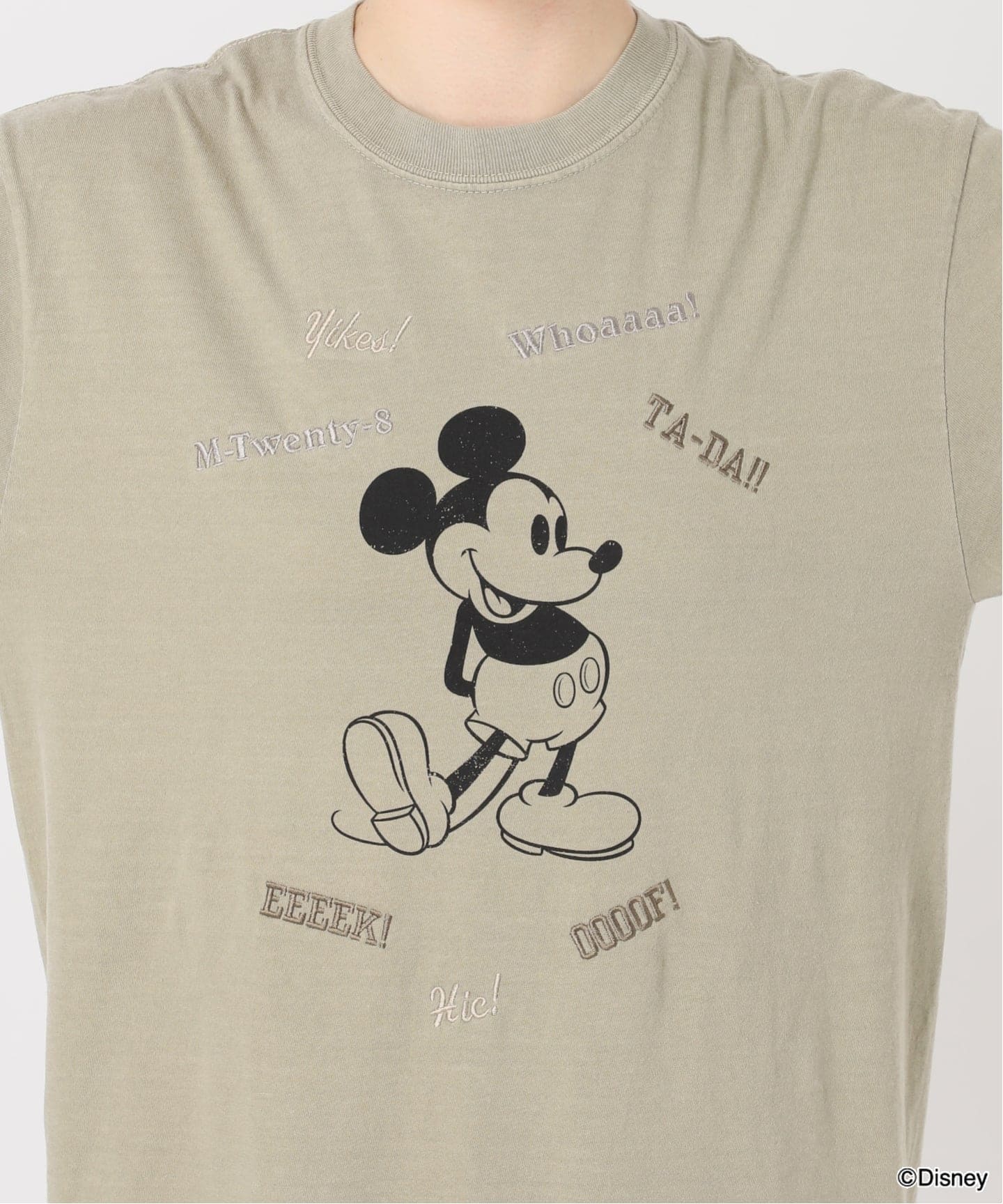 ≪予約≫WIFFLE 別注［Mickey Mouse］embroidery T（Tシャツ
