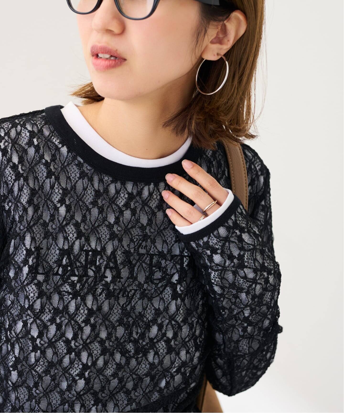 ≪追加≫IRONING/アイロニング flower lace ロングスリーブ（Tシャツ