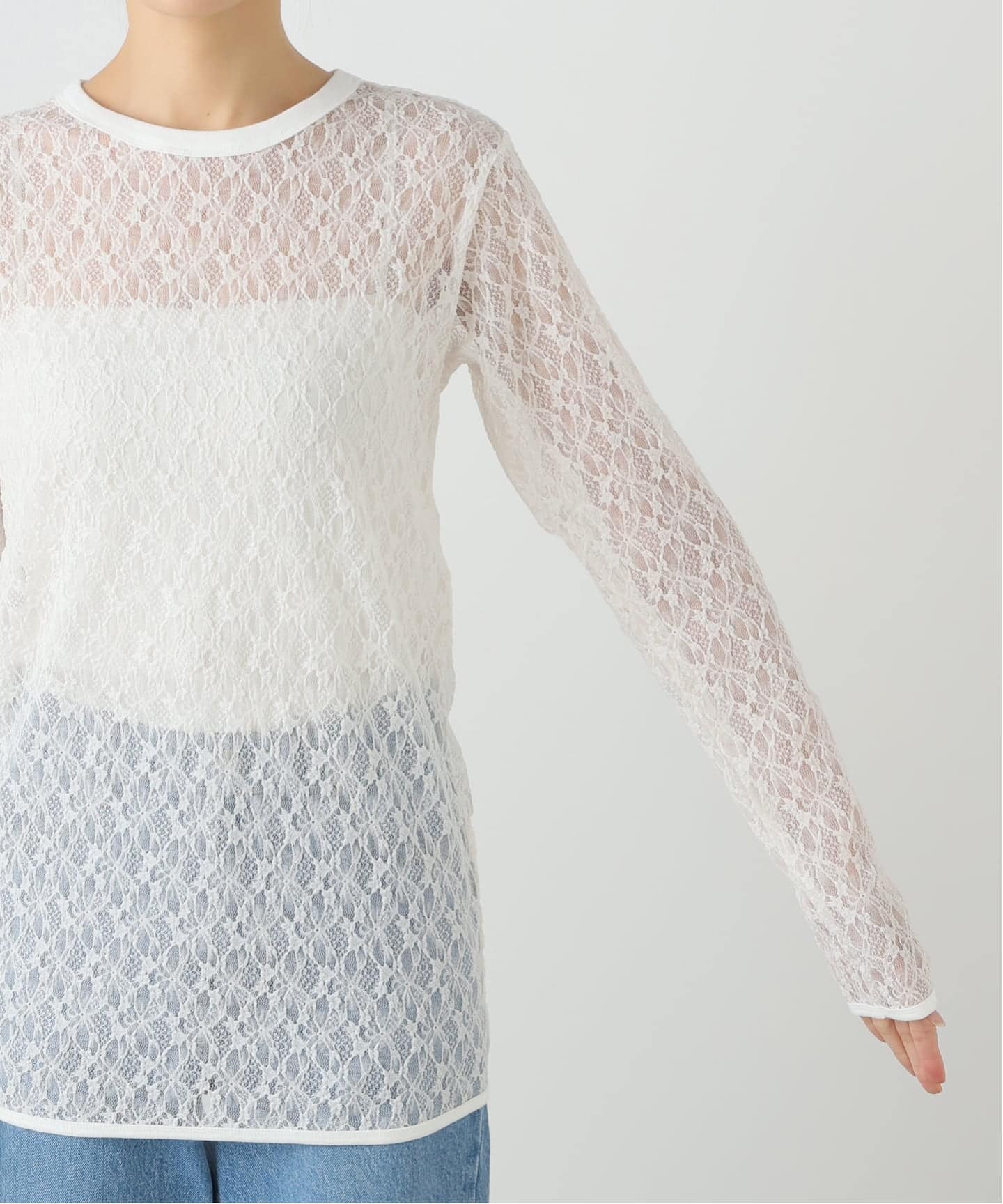 ≪追加≫IRONING/アイロニング flower lace ロングスリーブ（Tシャツ