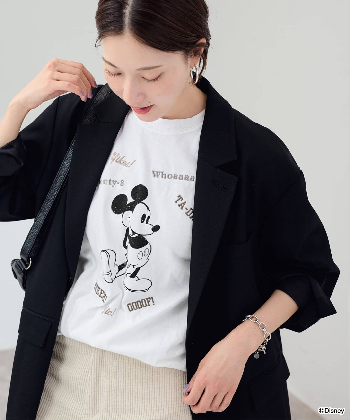 WIFFLE 別注［Mickey Mouse］embroidery ロンT（Tシャツ／カットソー 