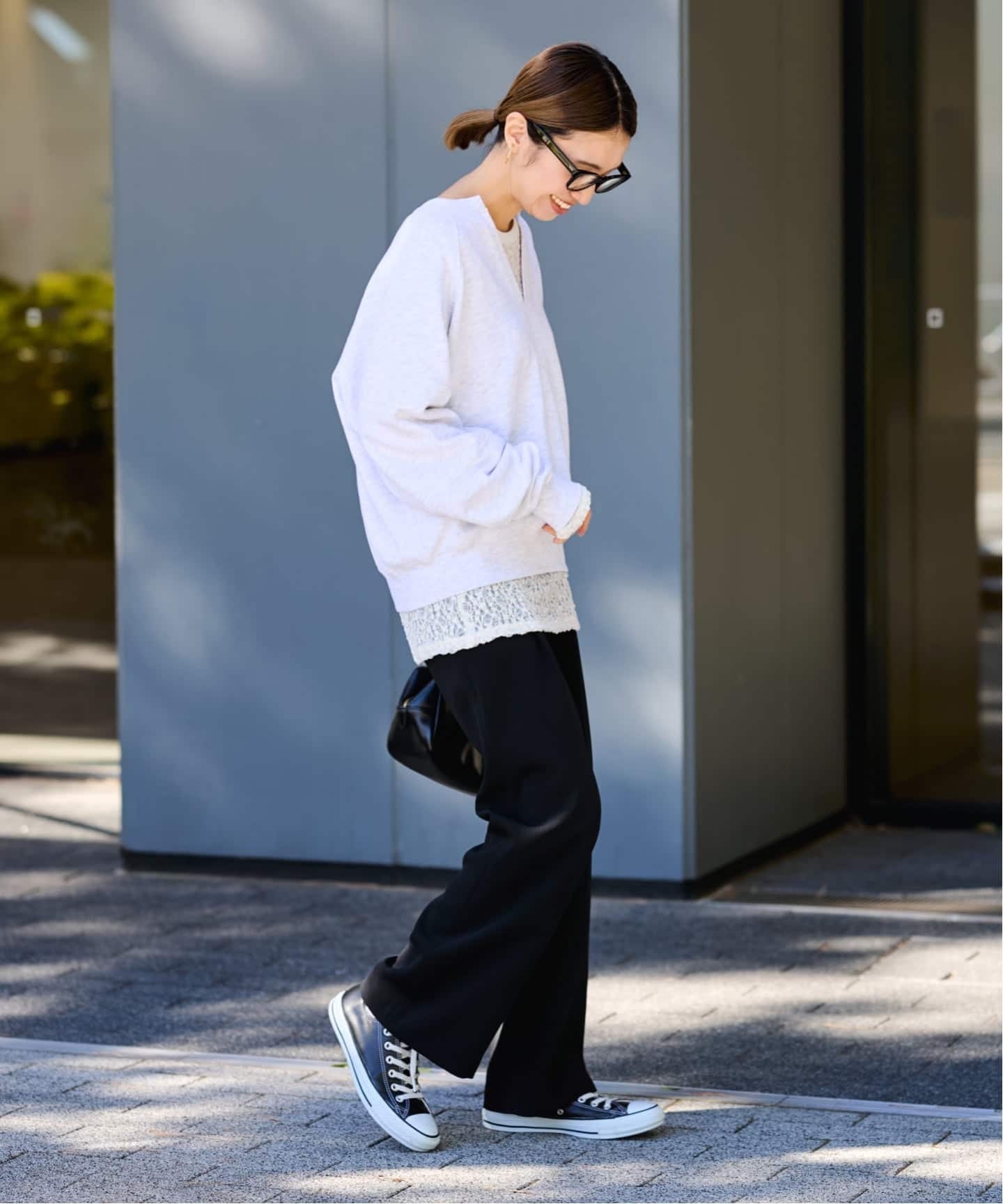 IRONING/アイロニング FLORAL SHIRRED LACE ロングスリーブ（Tシャツ