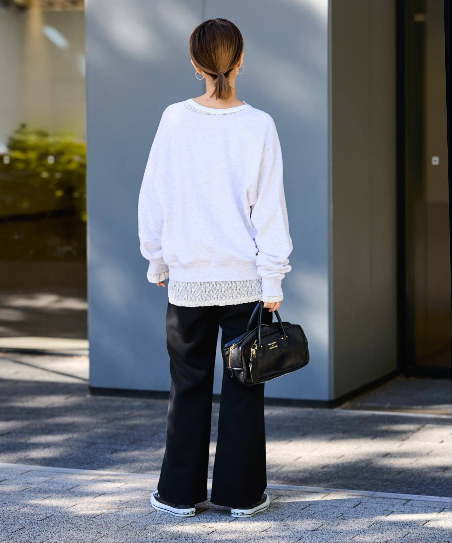 IRONING/アイロニング FLORAL SHIRRED LACE ロングスリーブ（Tシャツ