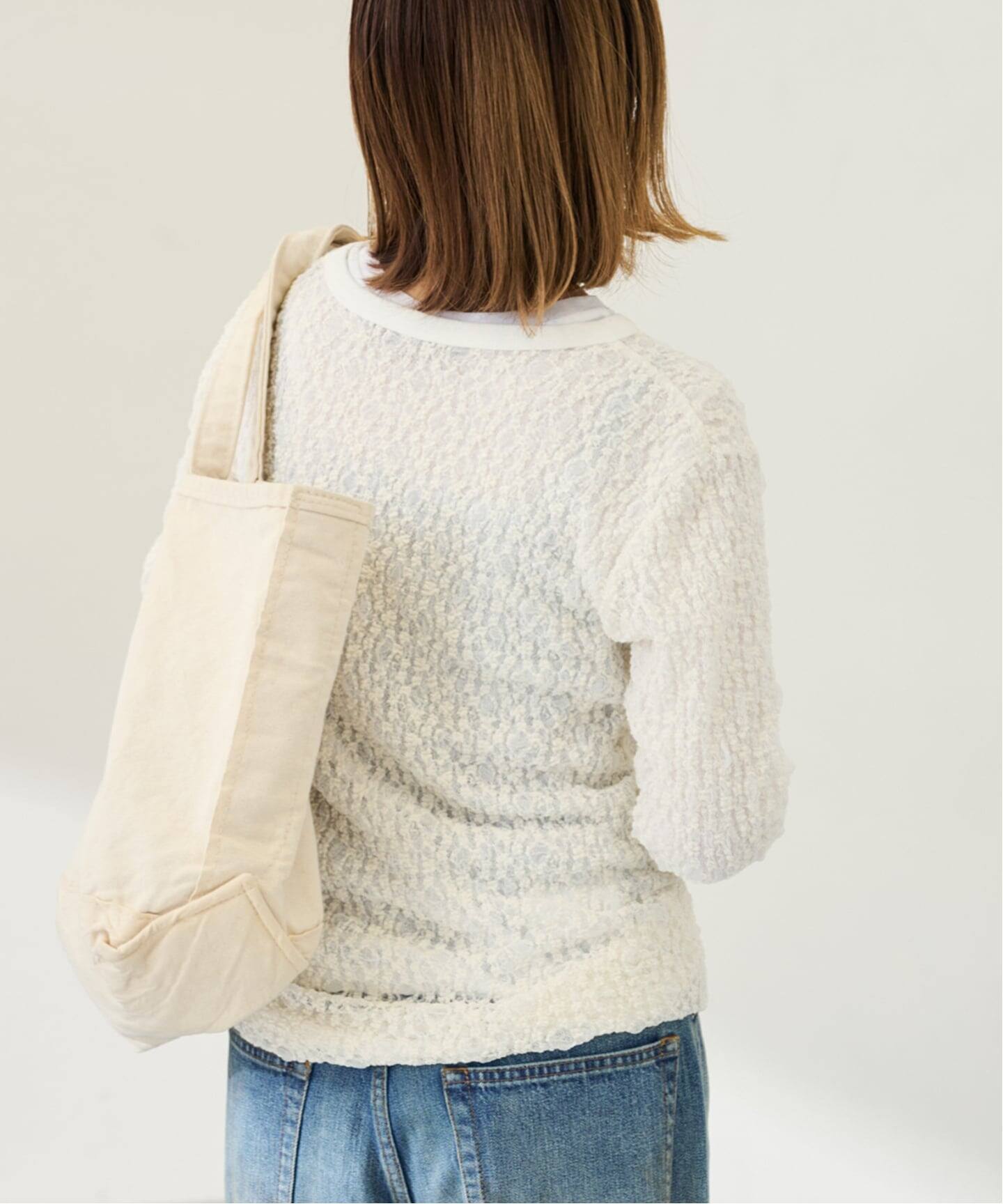 IRONING/アイロニング FLORAL SHIRRED LACE ロングスリーブ（Tシャツ