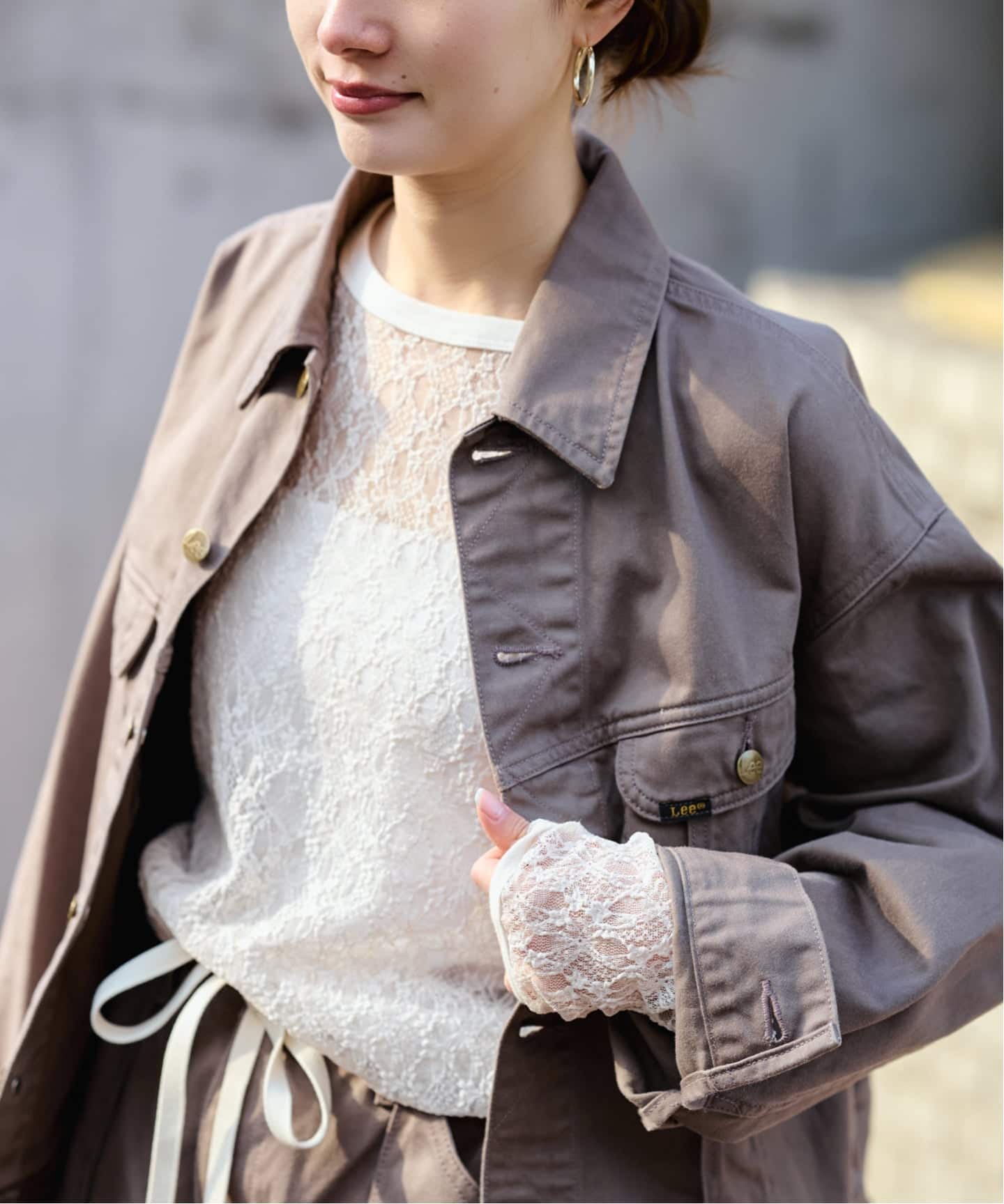 ≪追加≫IRONING/アイロニング flower lace ロングスリーブ 2（Tシャツ