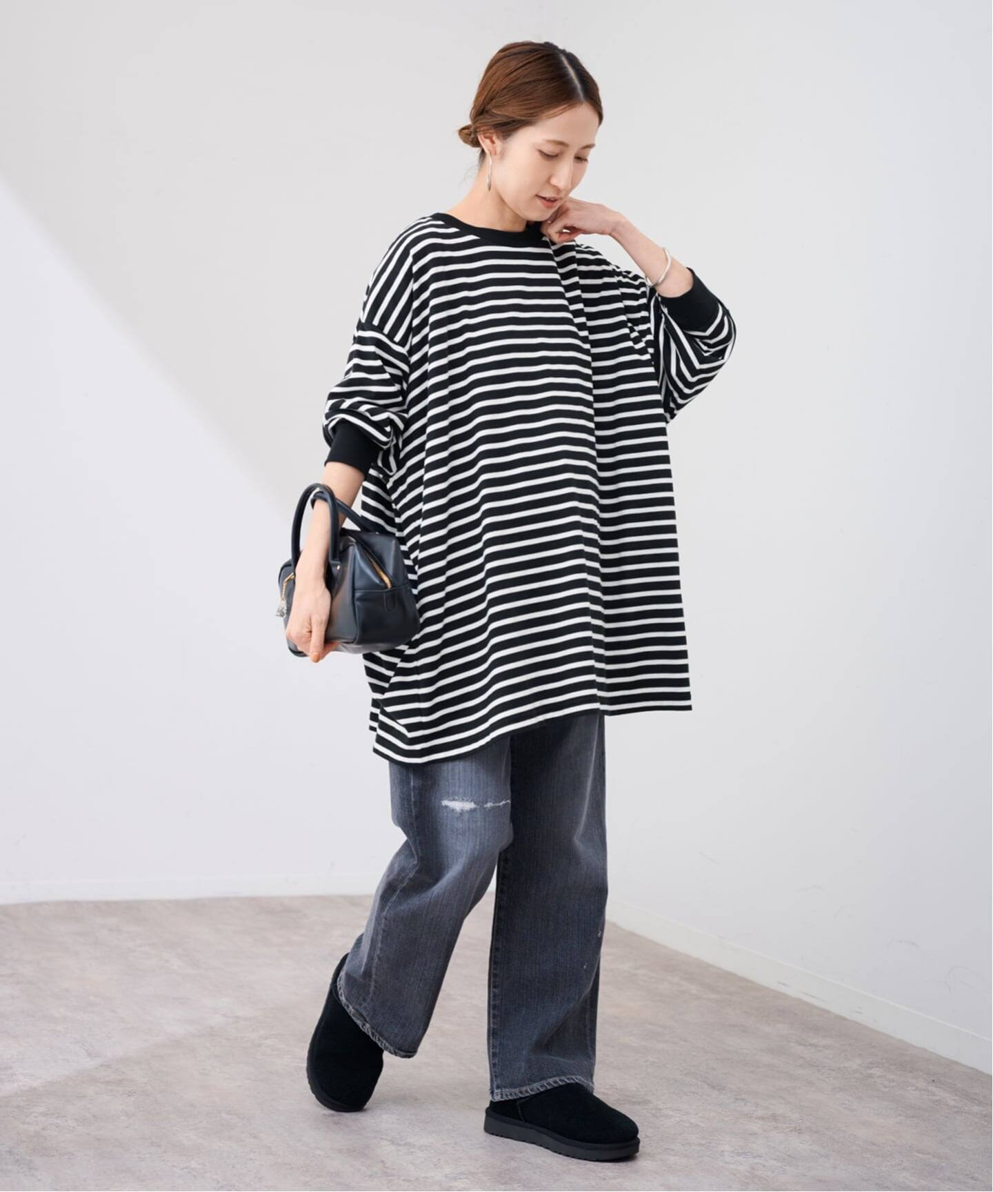≪WEB限定 / 追加≫ONIT 別注OVERSIZE BORDER LS（Tシャツ／カットソー