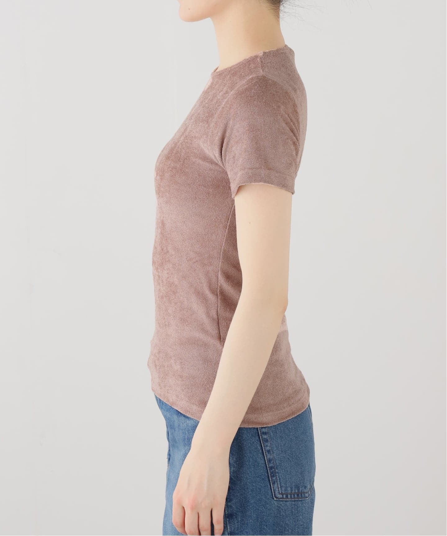 【BASERANGE/ベースレンジ】OMO TEE-SHINY VELOURS Baserange Omo Tee Shirt in Alba Brown – VESTIGE