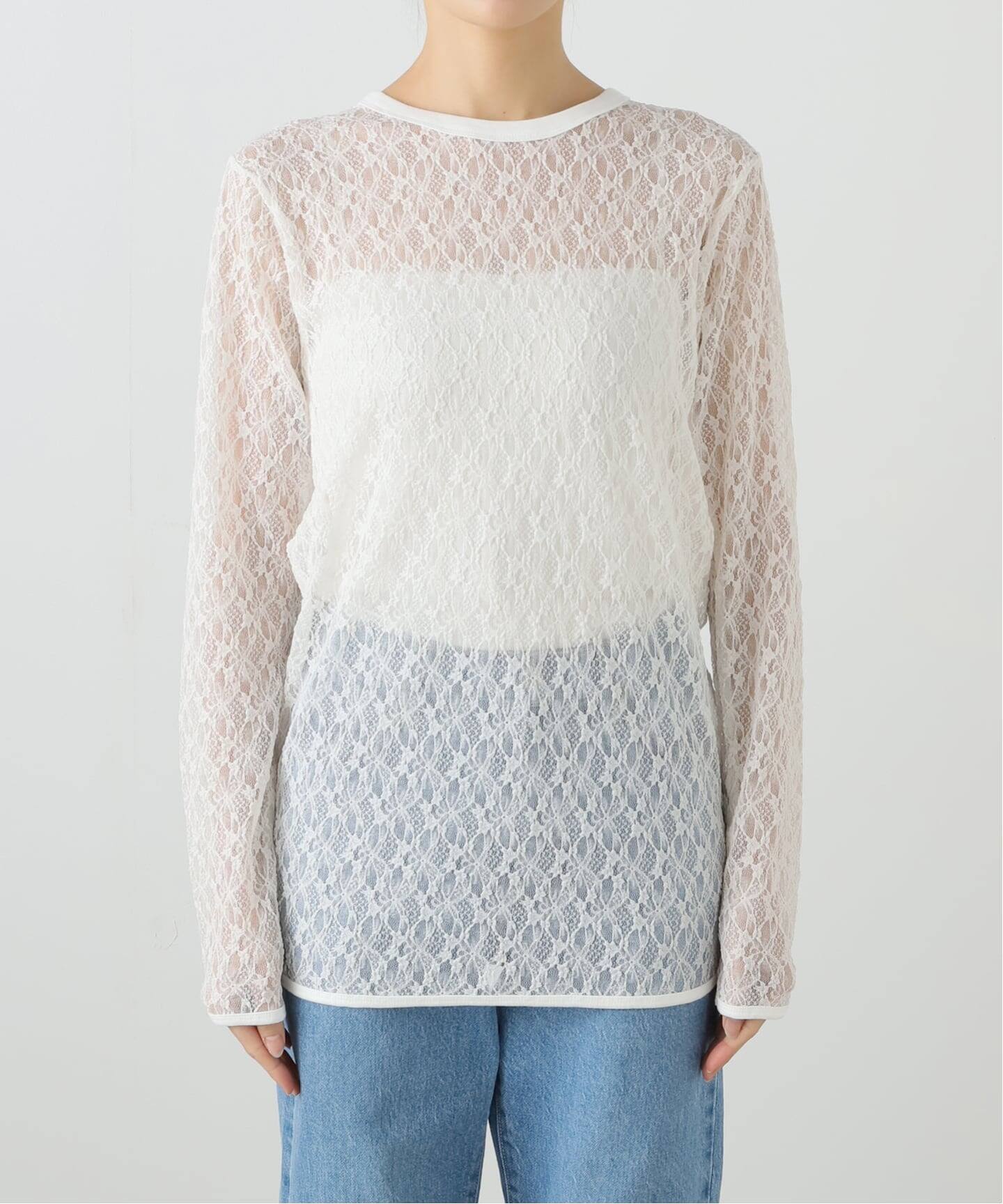FRAMeWORK  アイロニング flower lace ロングスリーブ 新品 ≪追加≫IRONING/アイロニング flower lace ロングスリーブ 4（Tシャツ