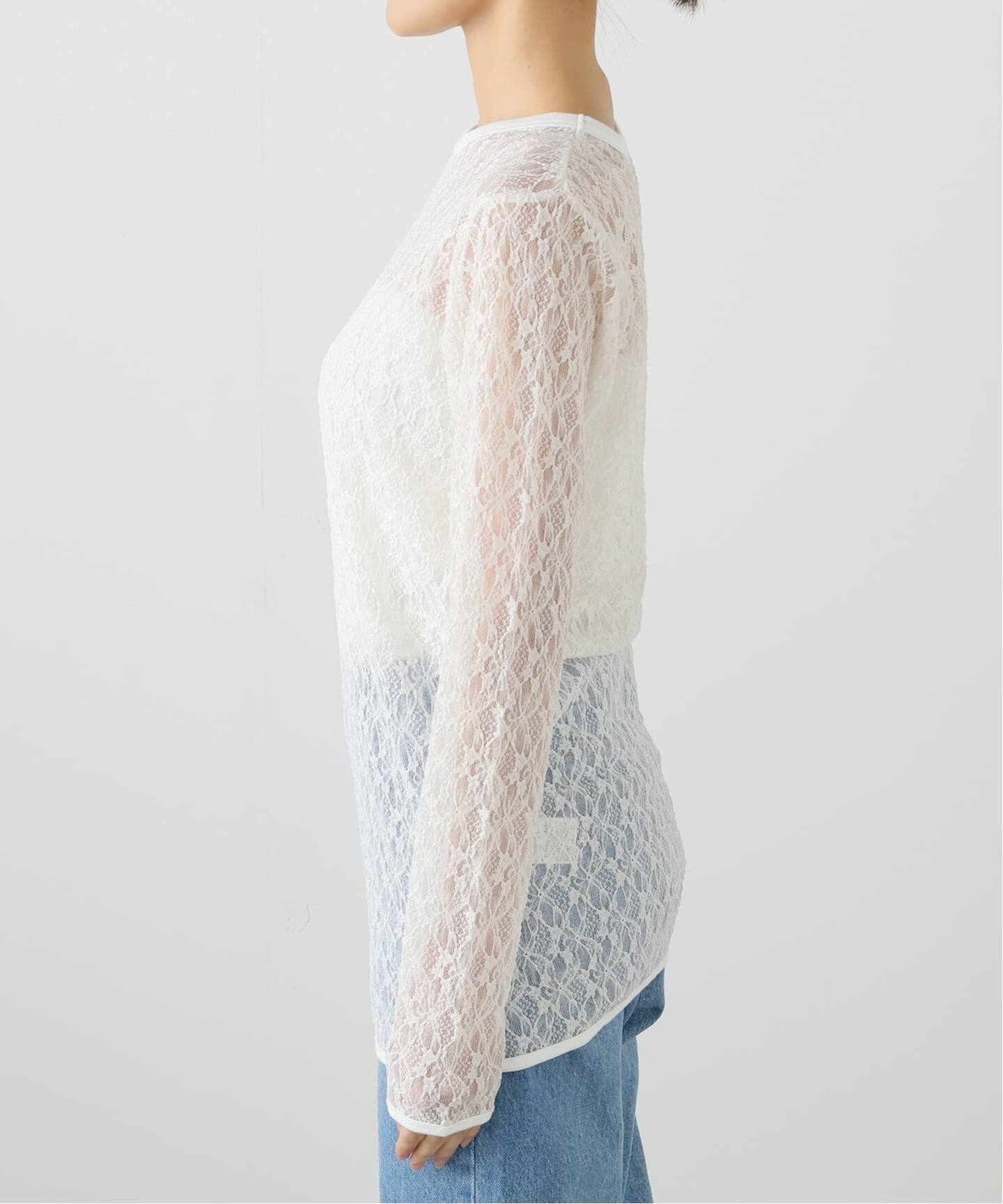 ≪追加≫IRONING/アイロニング flower lace ロングスリーブ 4（Tシャツ