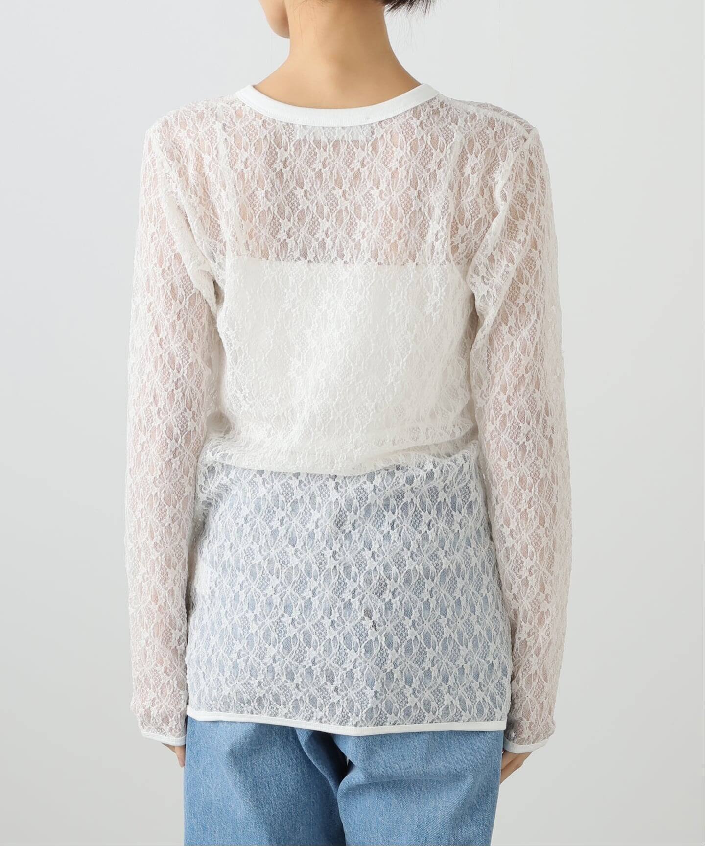≪追加≫IRONING/アイロニング flower lace ロングスリーブ 4（Tシャツ