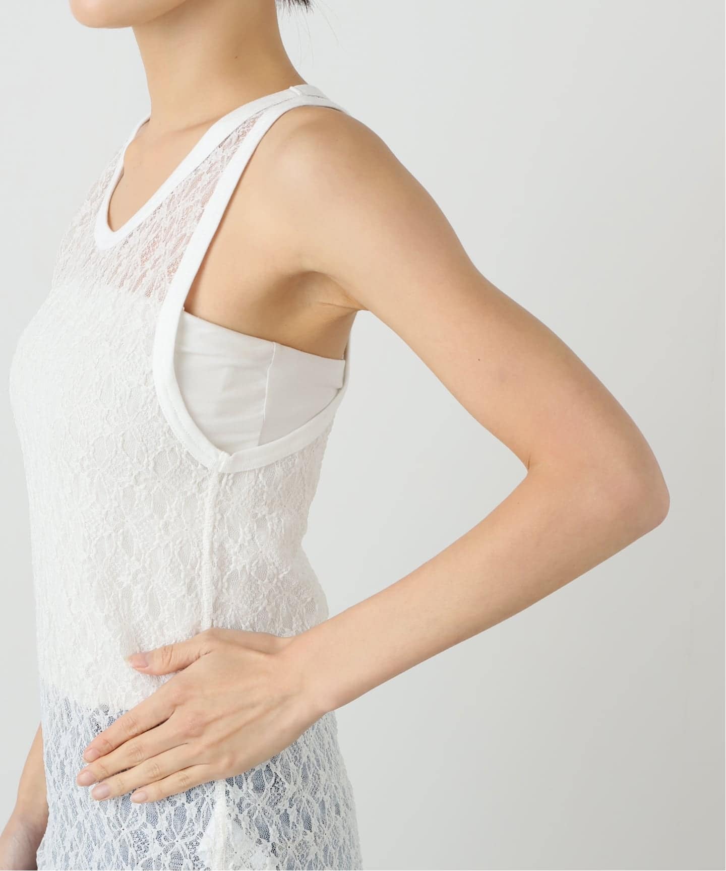 ≪追加≫IRONING/アイロニング flower lace タンクトップ 3（タンク